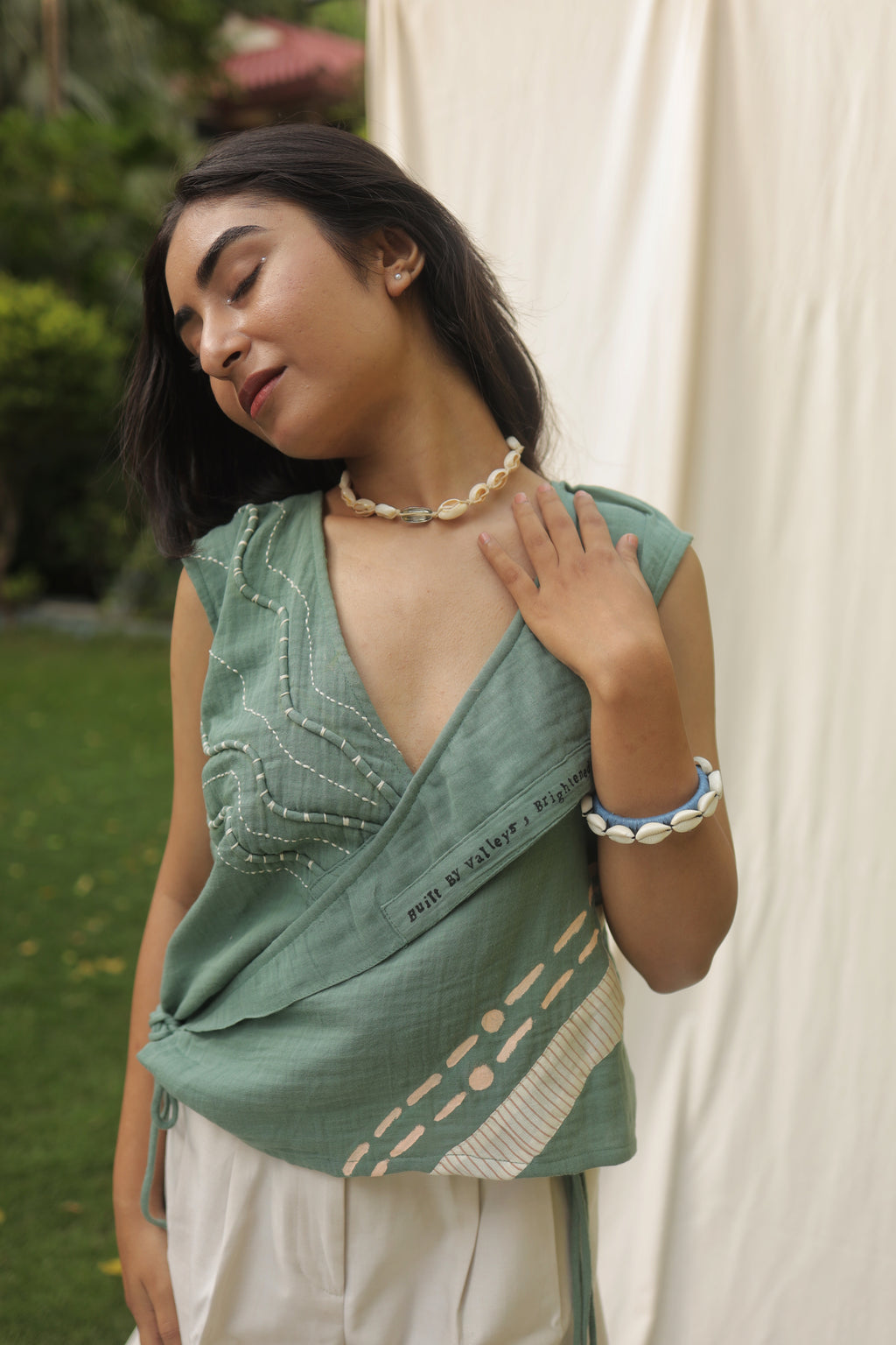 Forest Echo Wrap Top