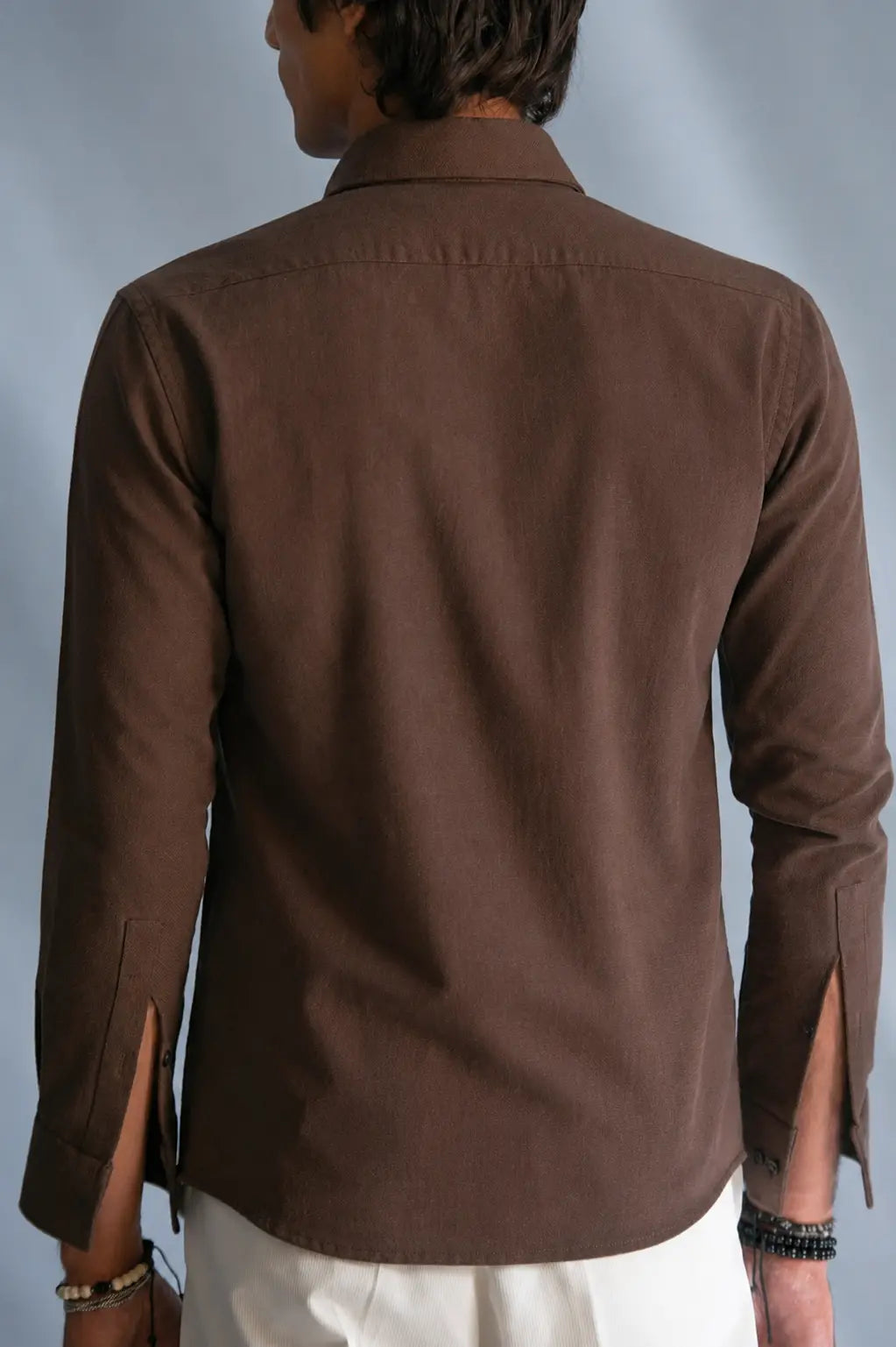 Brown Abstract Pocket Shirt