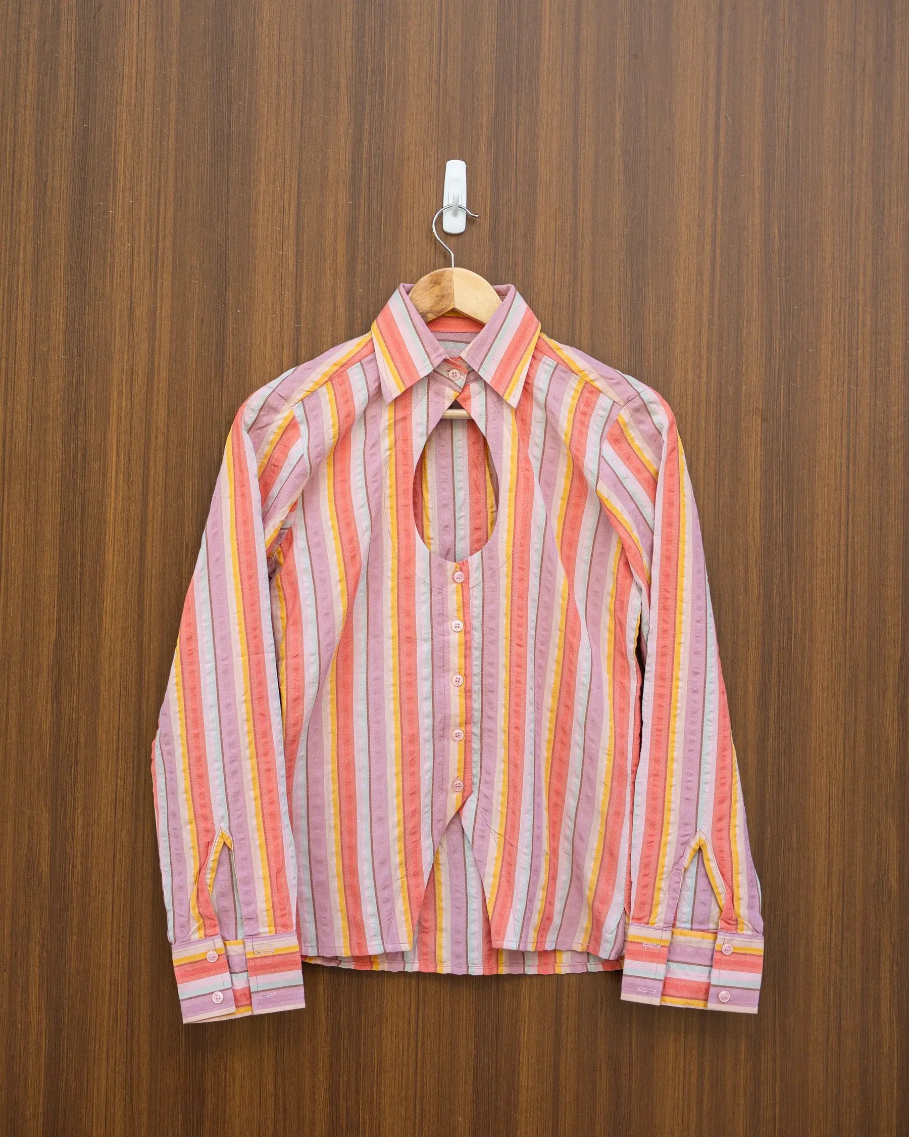 Striped Corset Back Shirt