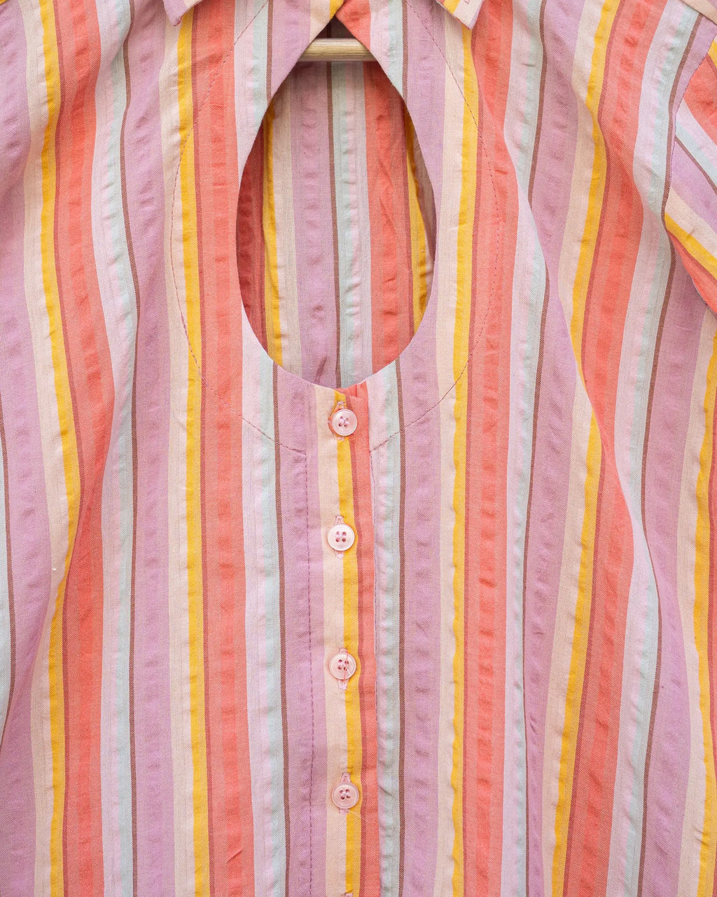 Striped Corset Back Shirt
