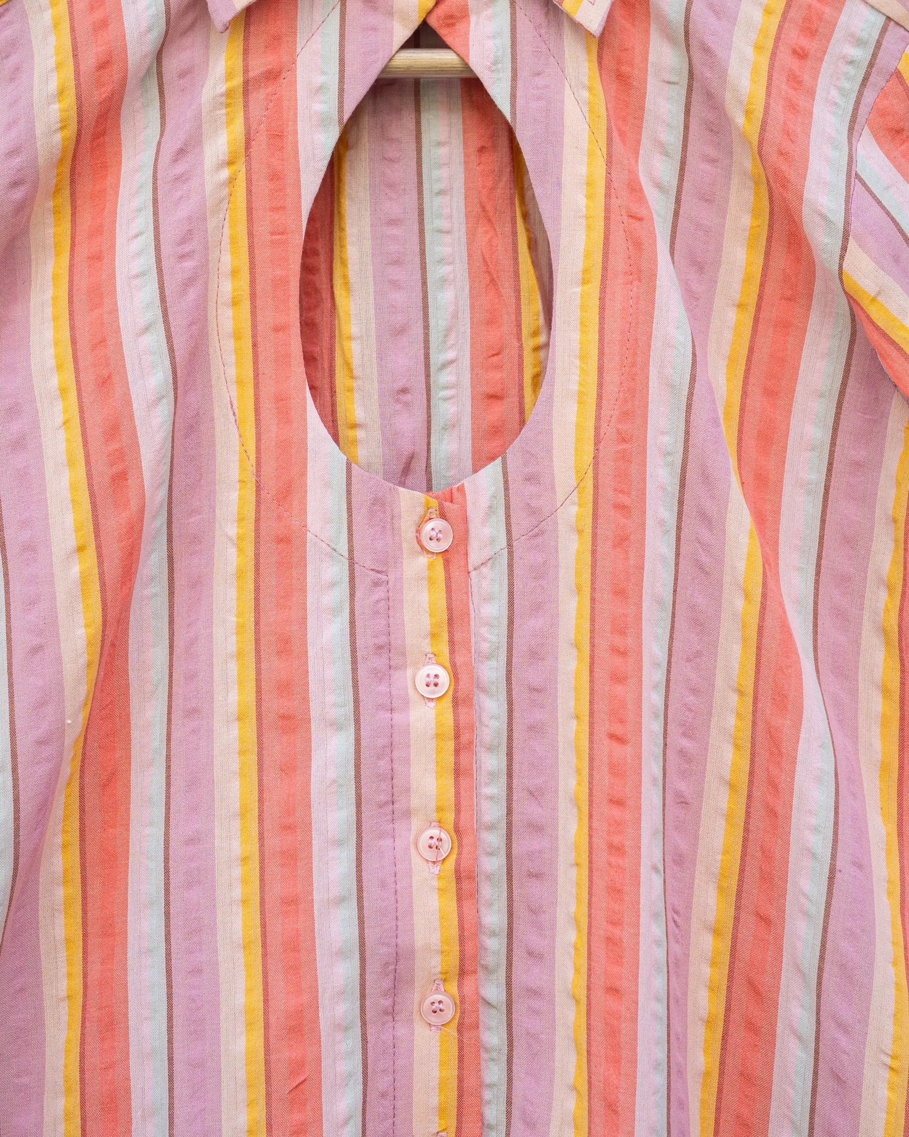 Striped Corset Back Shirt