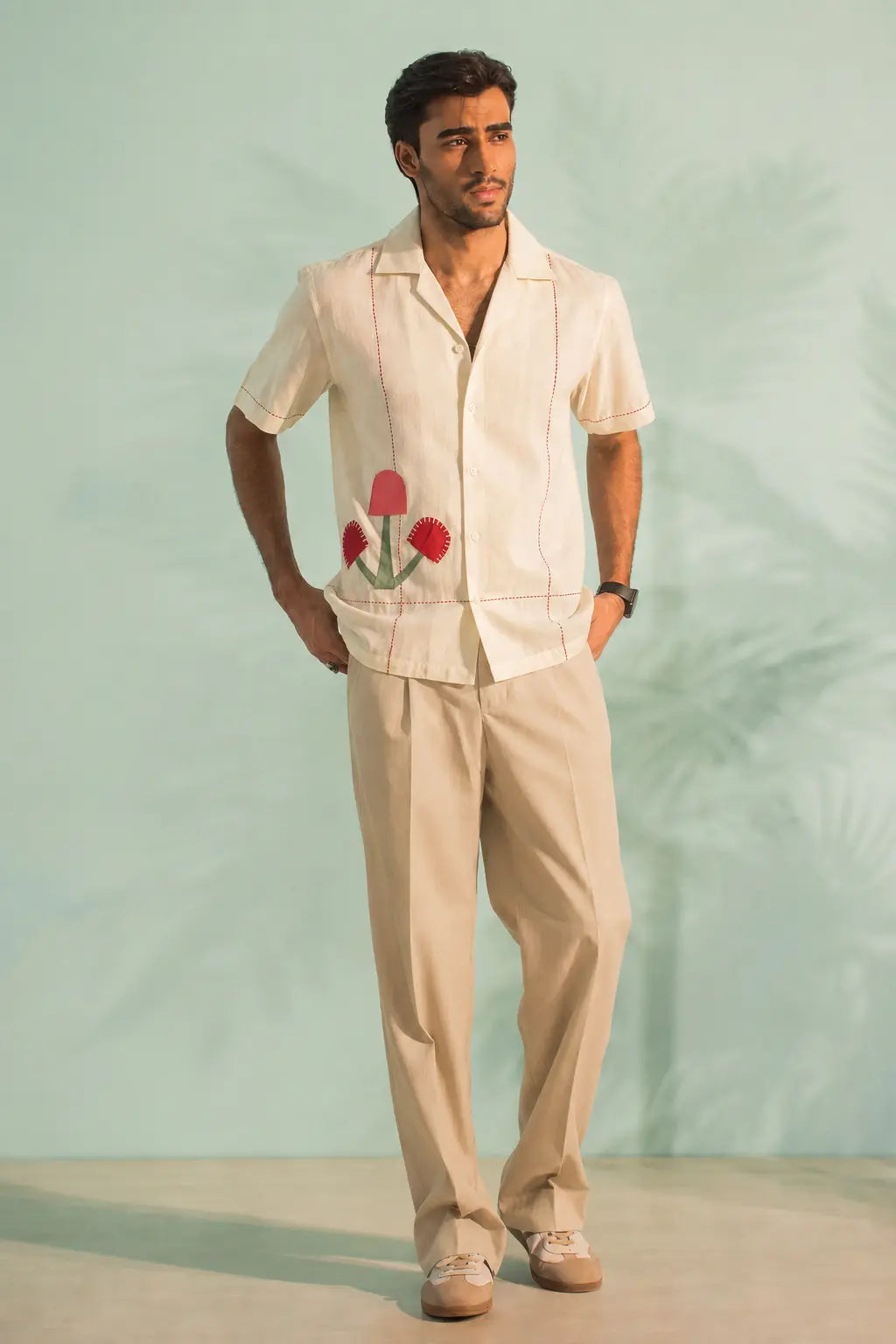 White Mushroom Patchwork Shirt