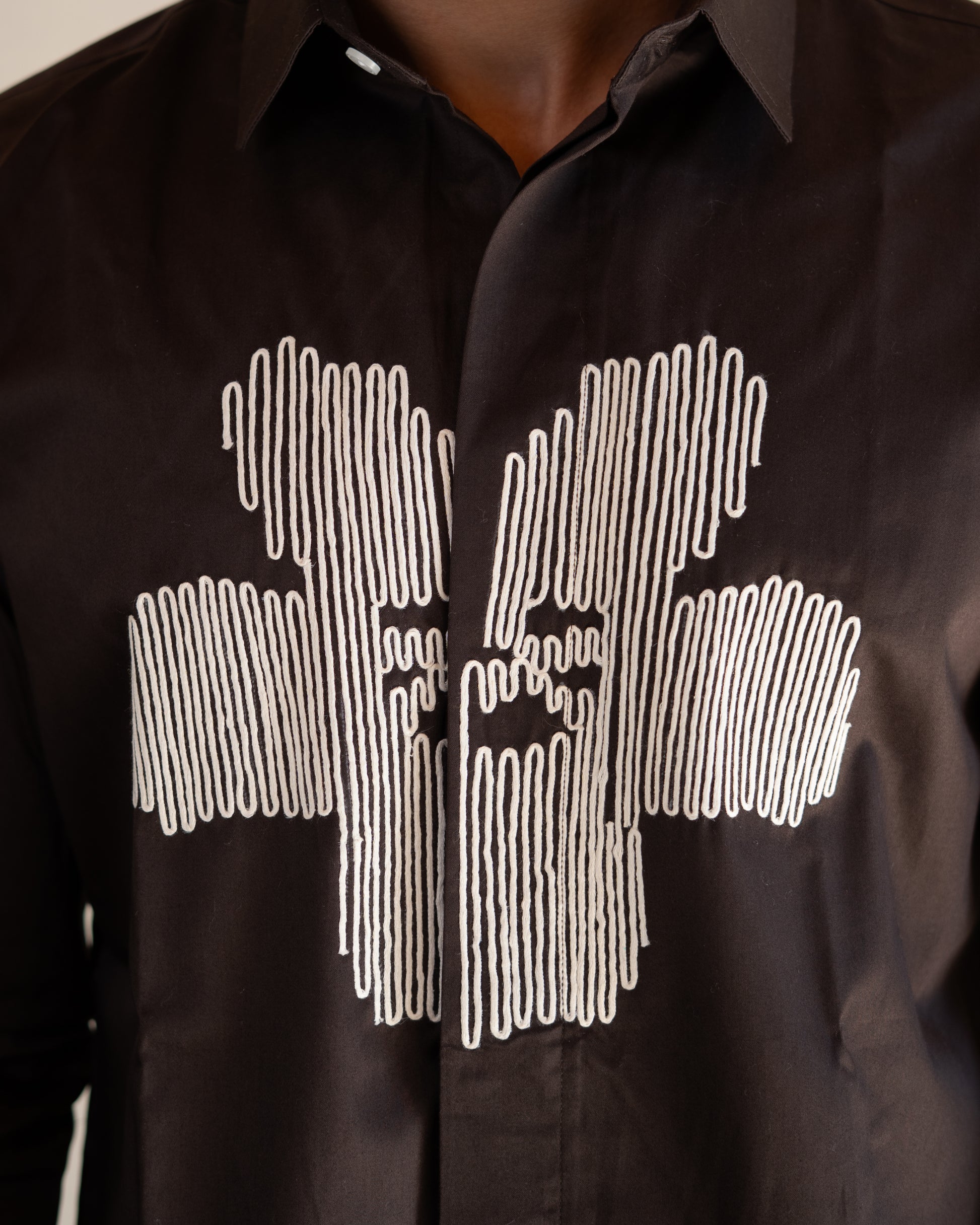 Brown Embroidered Shirt