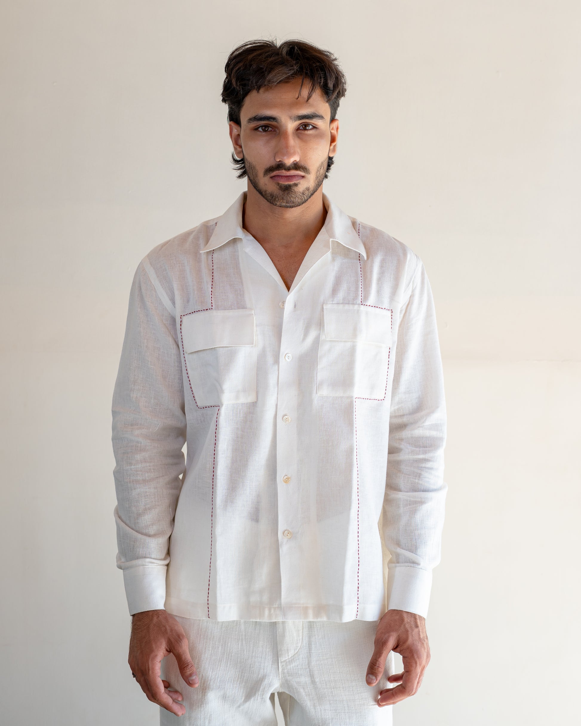 White Flap Pocket Shirt