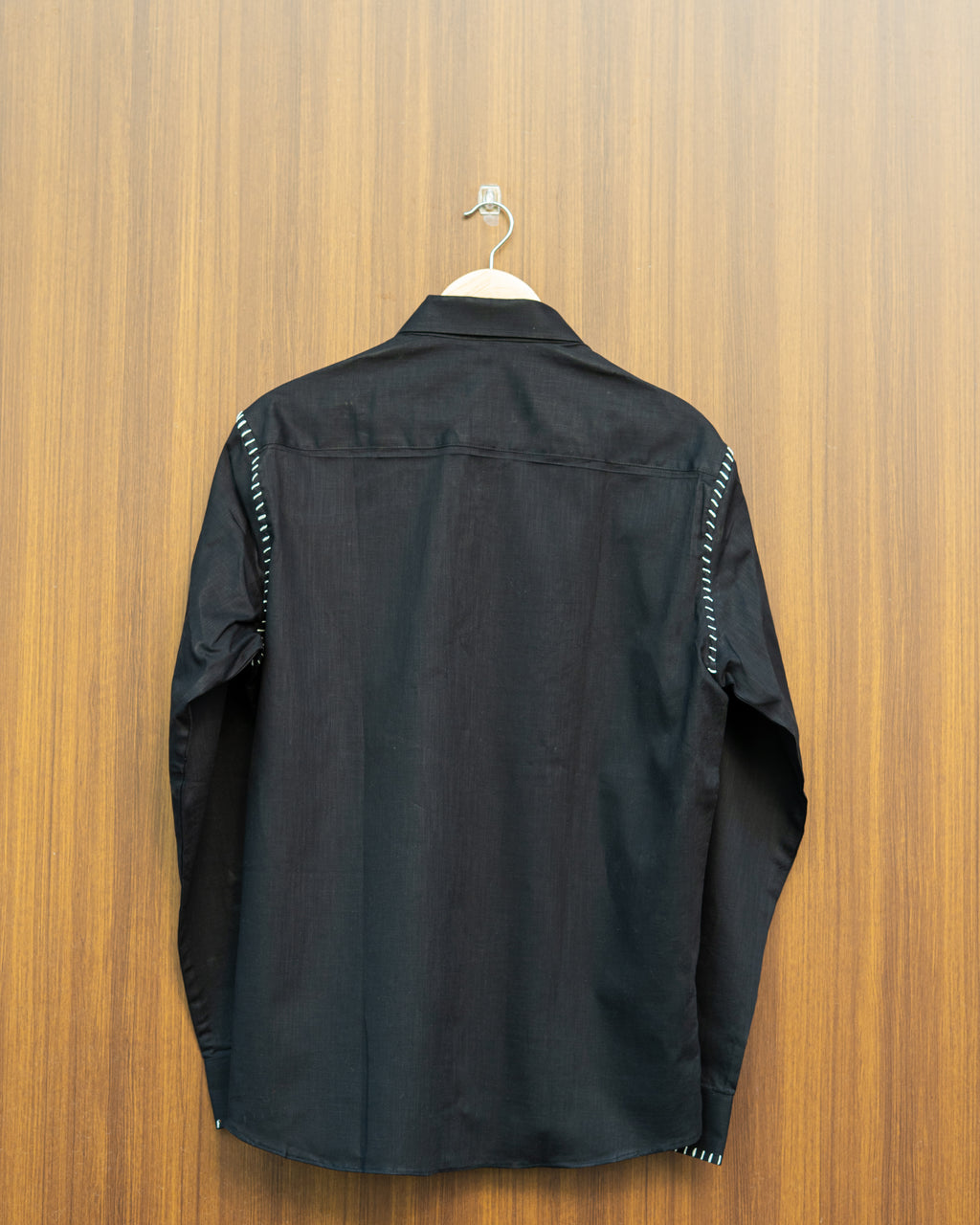 White Stitch Black Shirt