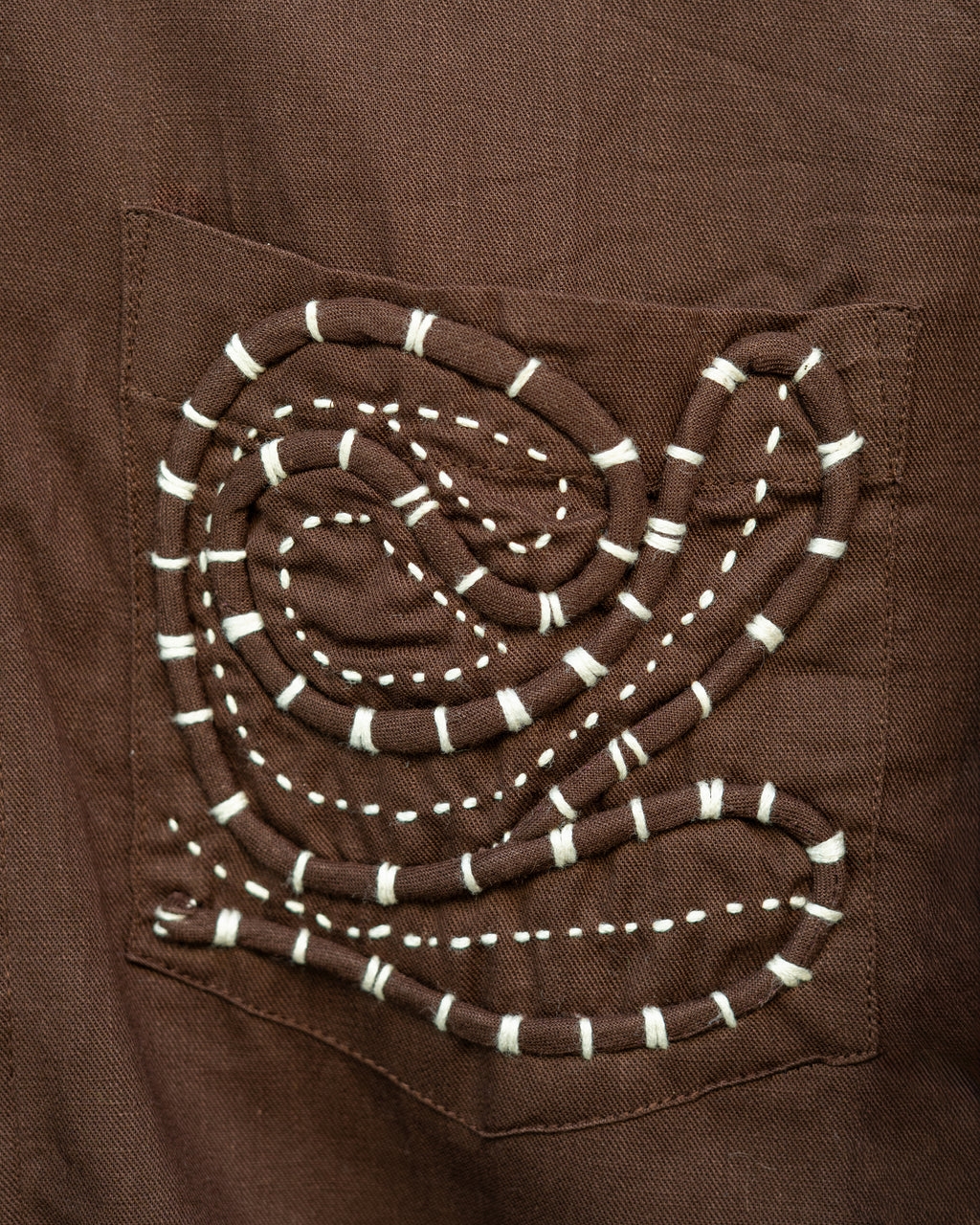 Brown Abstract Pocket Shirt