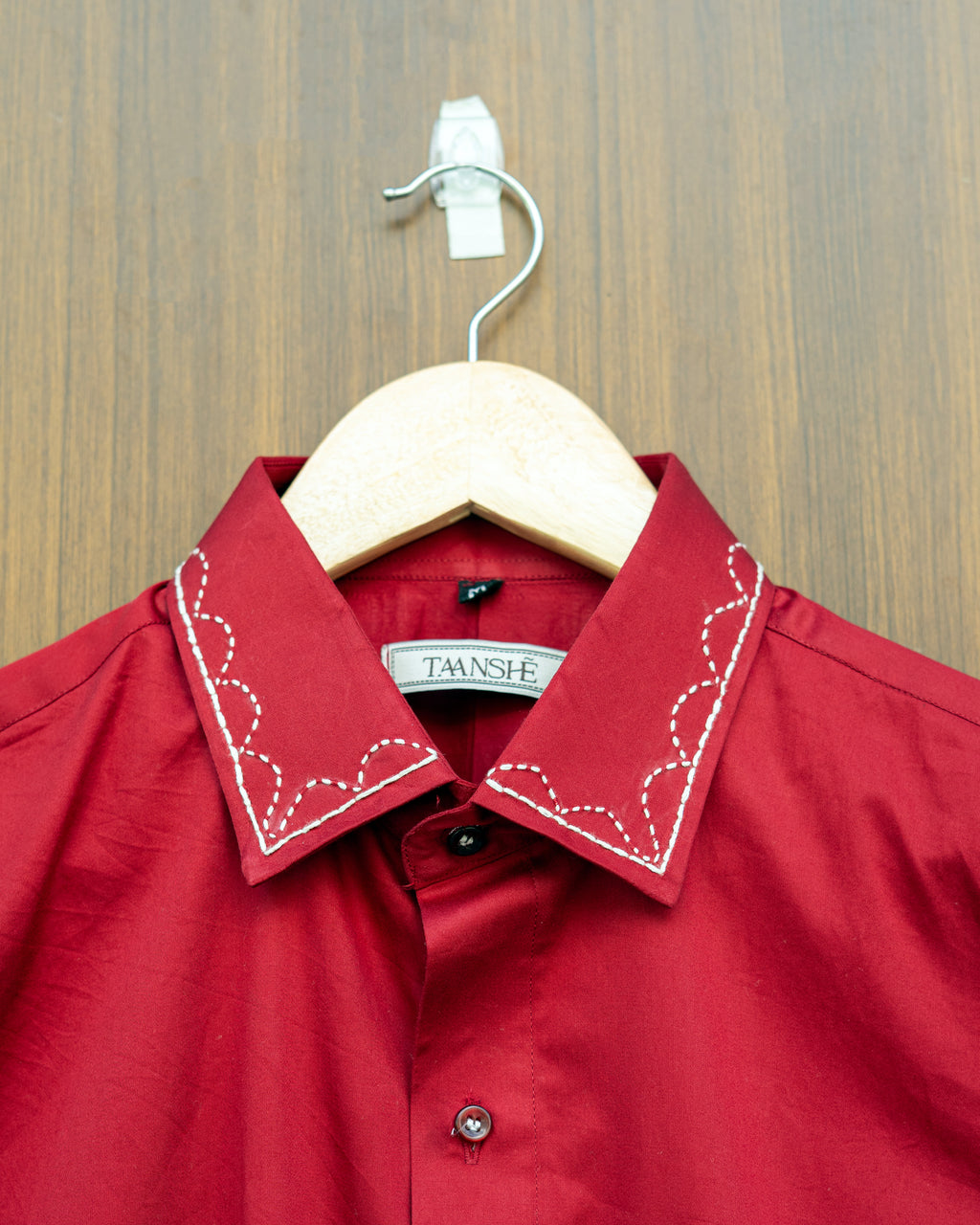 Red Collar Stitch Shirt