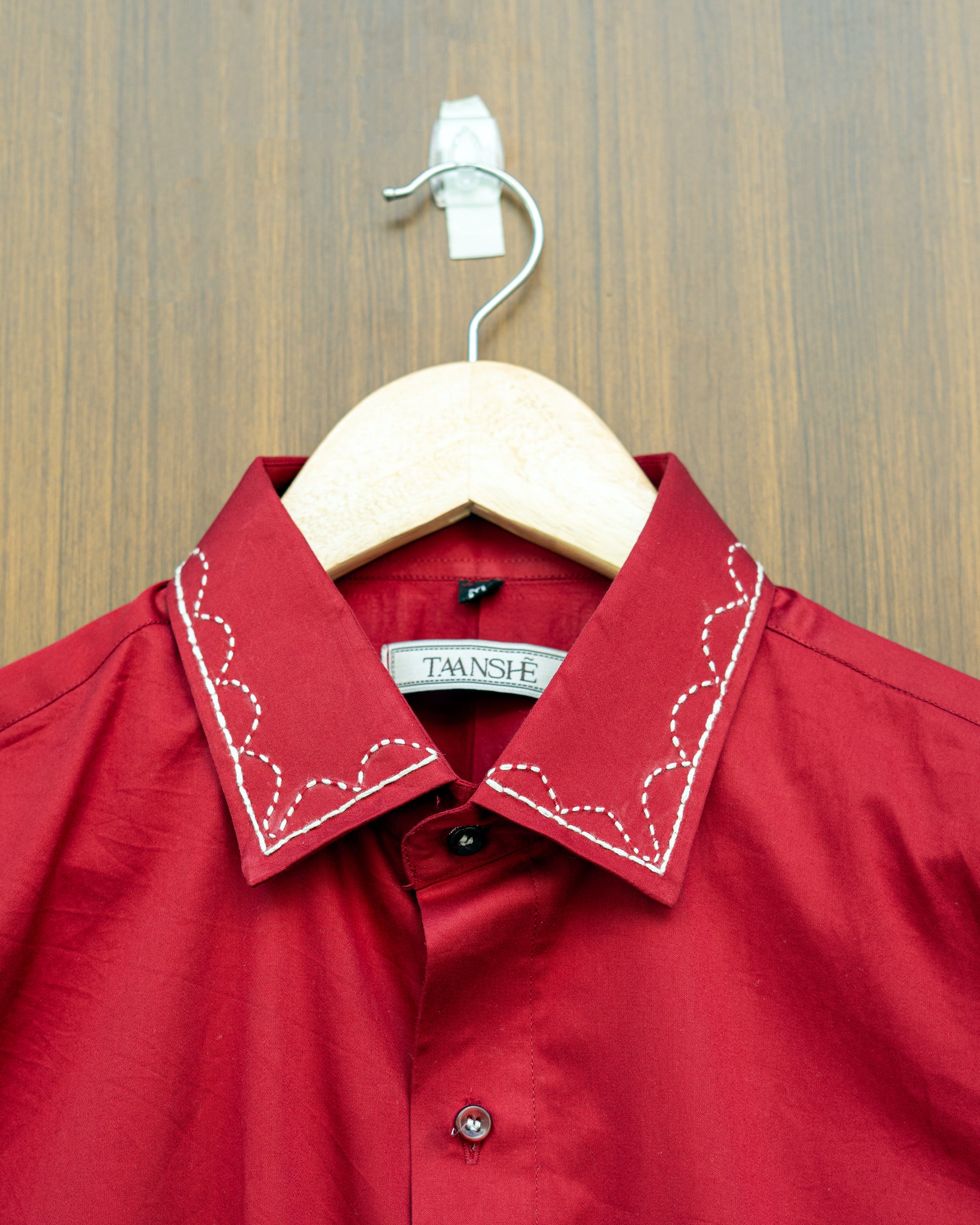 Red Collar Stitch Shirt