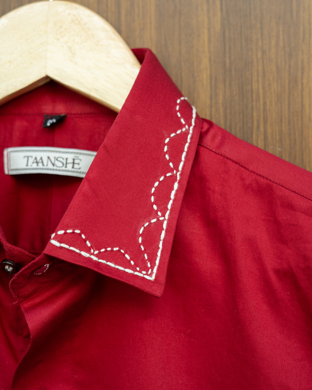 Red Collar Stitch Shirt