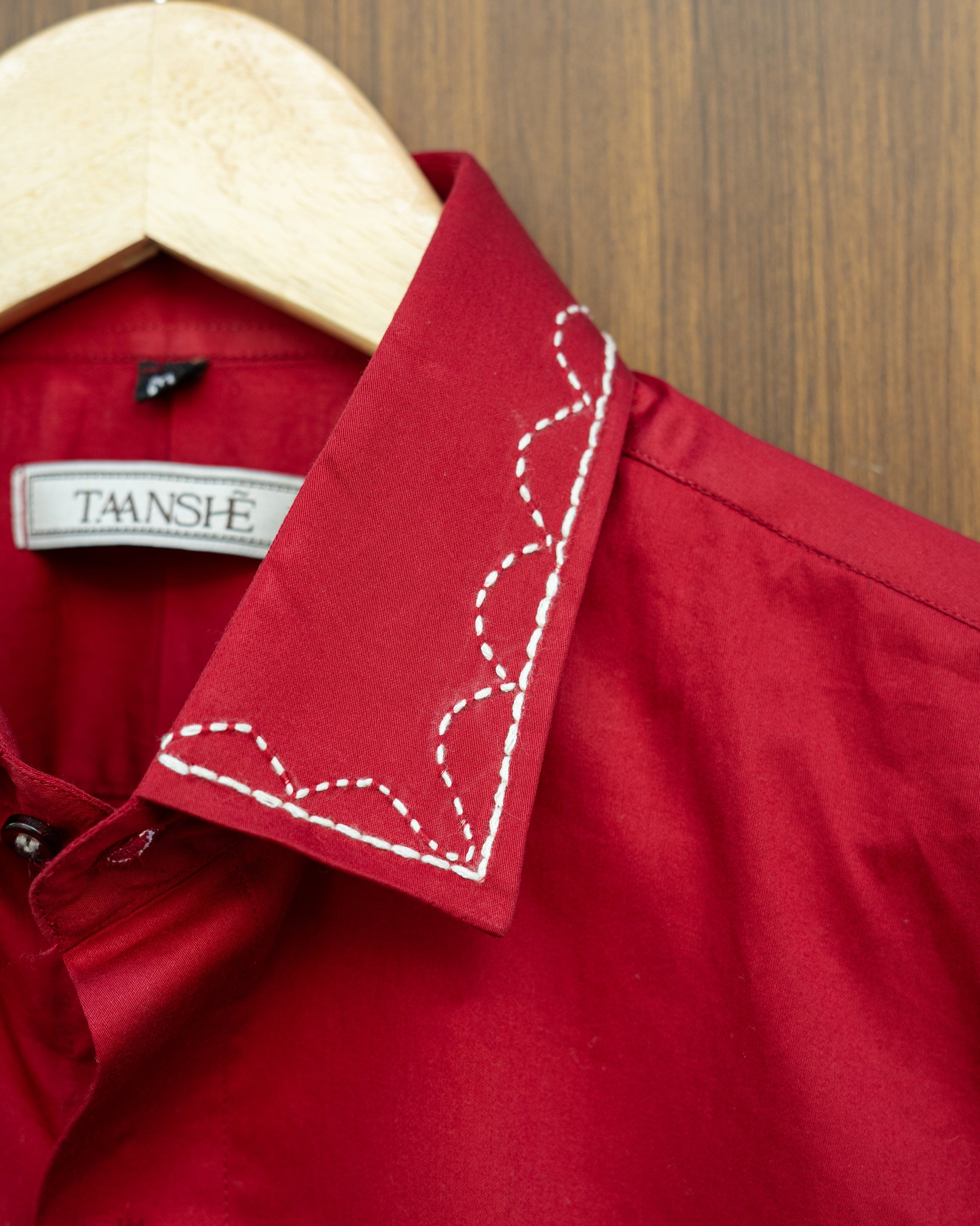 Red Collar Stitch Shirt