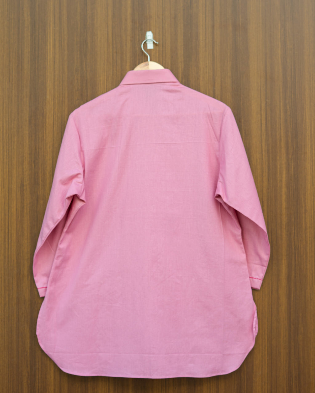 Pink Flower Embroidered Shirt