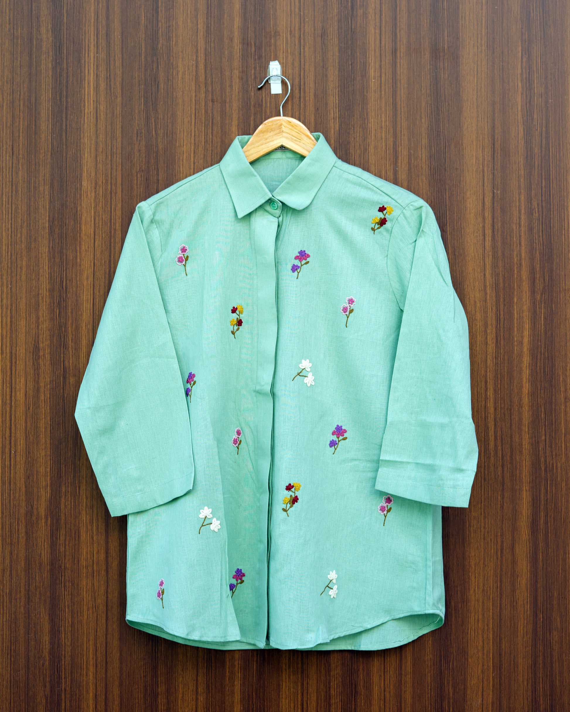 Mint Floral Shirt