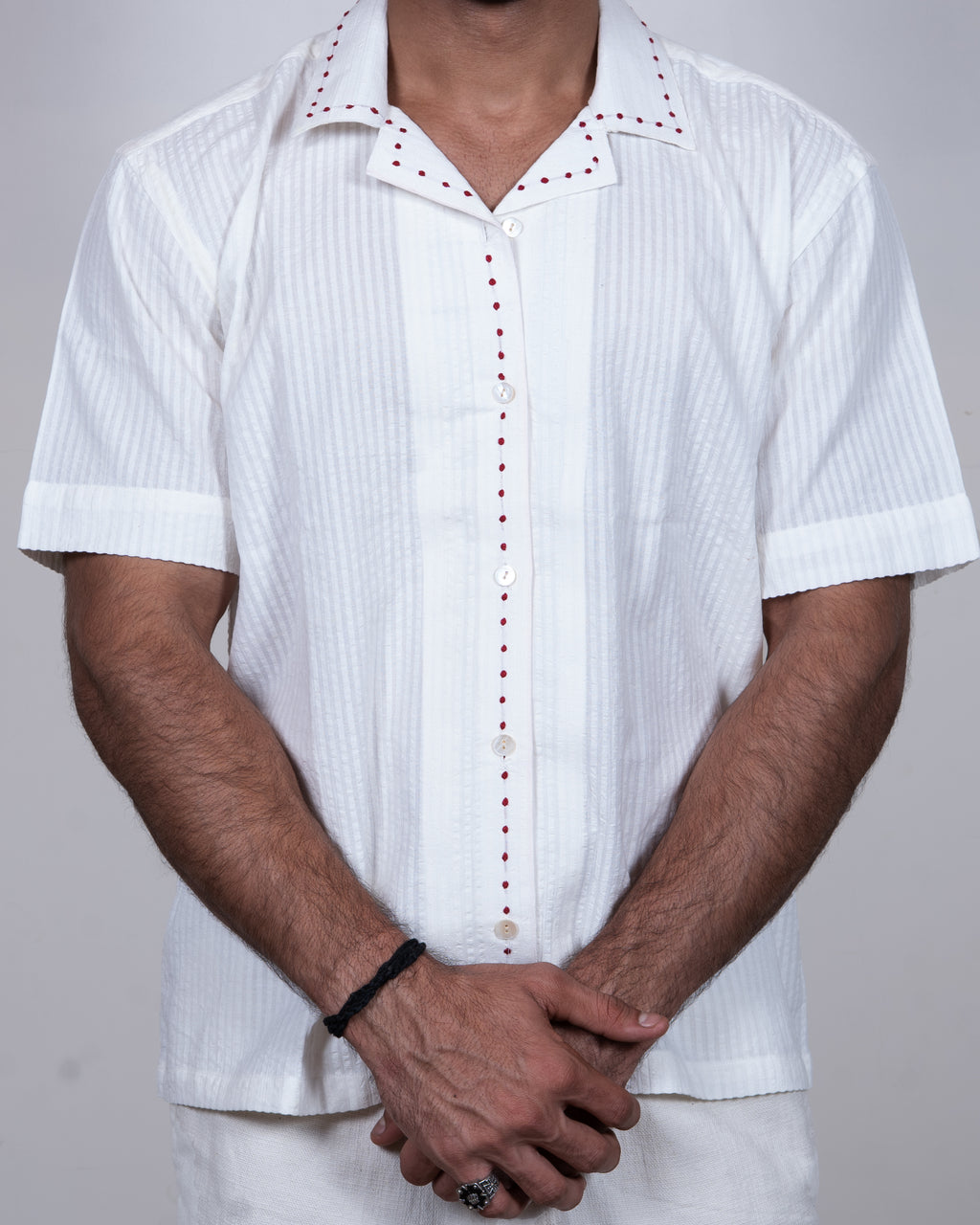 White french knot shirt
