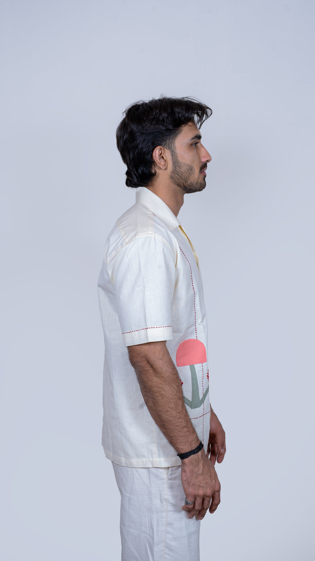 White Mushroom Patchwork Shirt