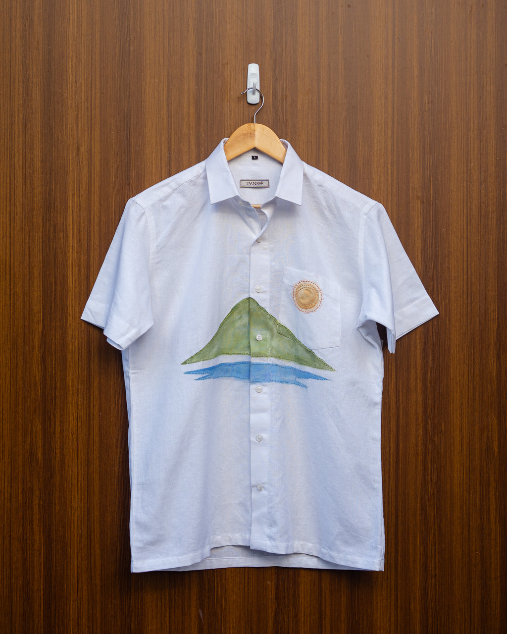 White Hand Painted Mountain Shirt