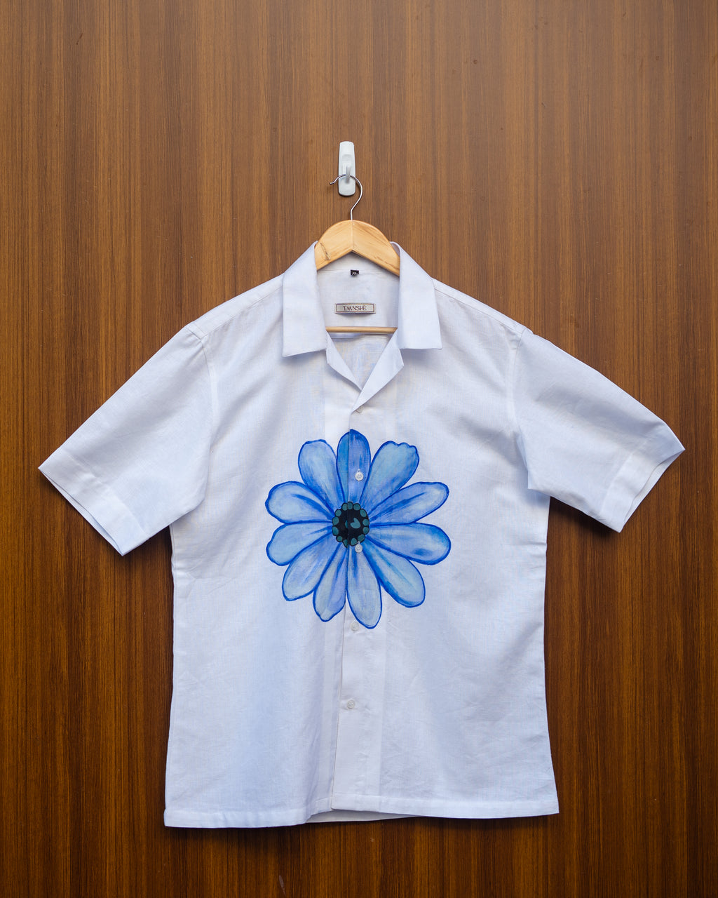 White Hand Painted Floral Shirt