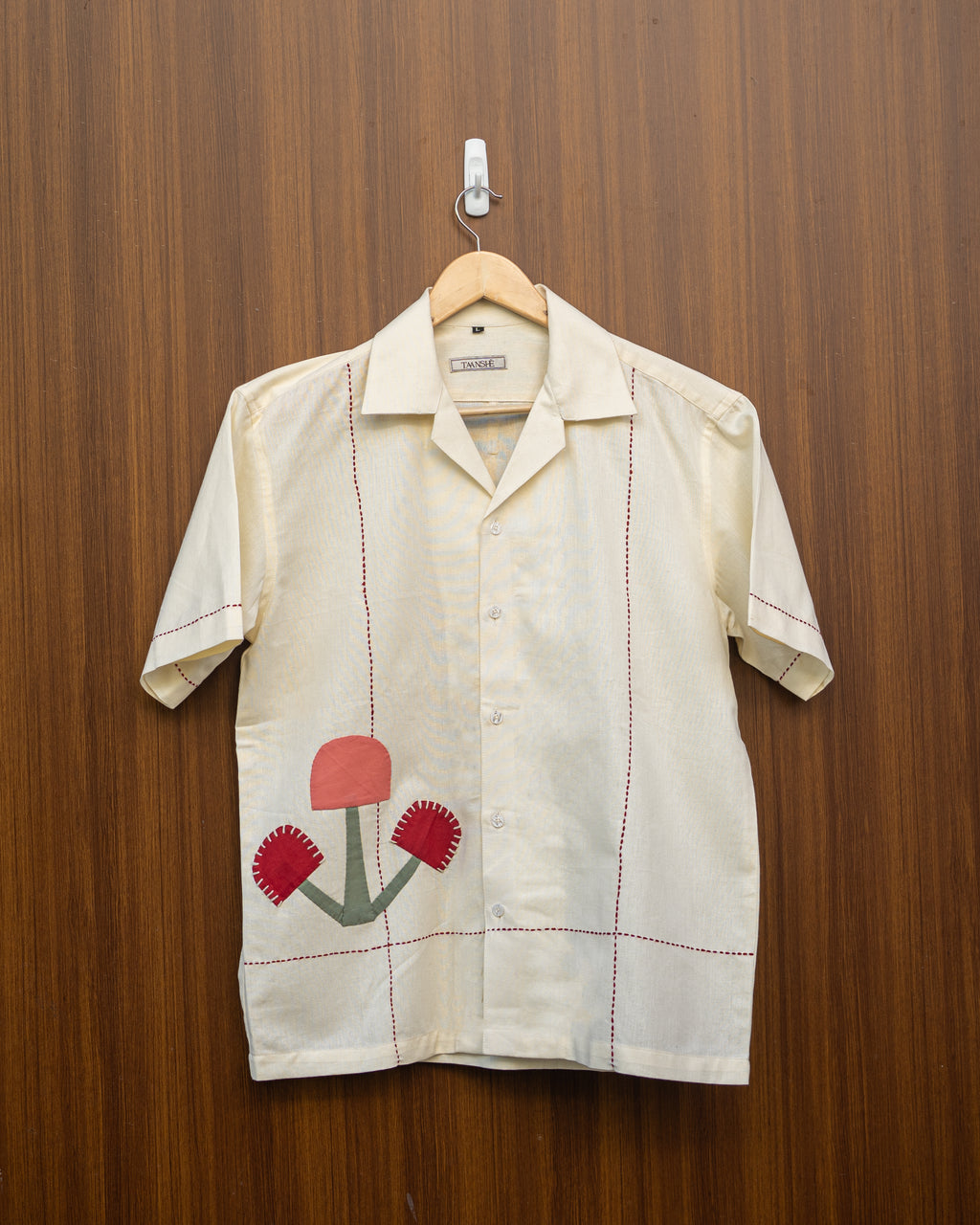 White Mushroom Patchwork Shirt