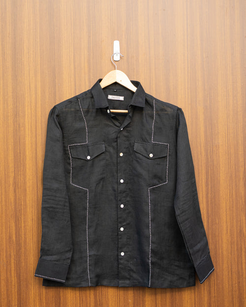 Black Flap Pocket Shirt