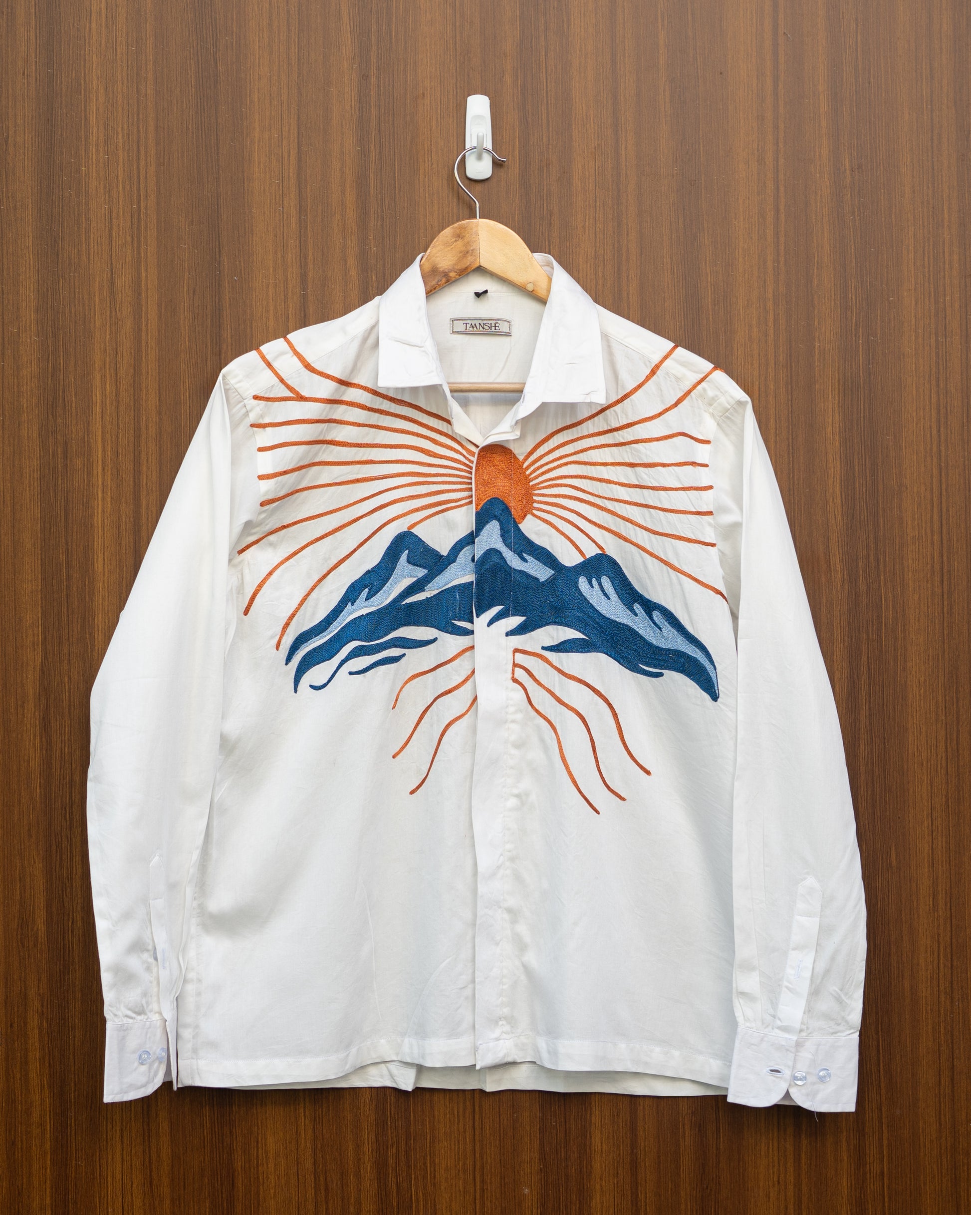 White aari work shirt