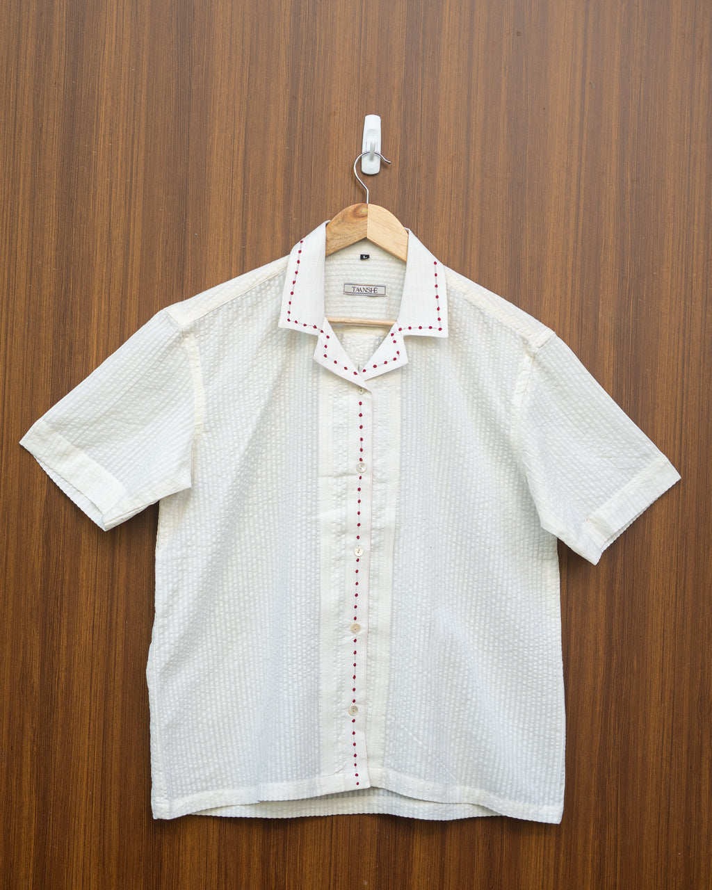 White french knot shirt