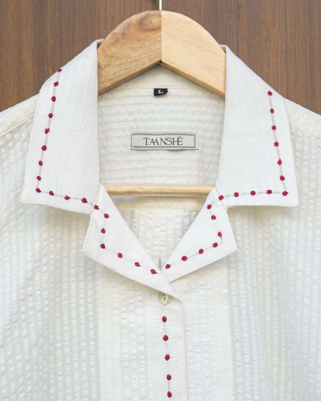White french knot shirt