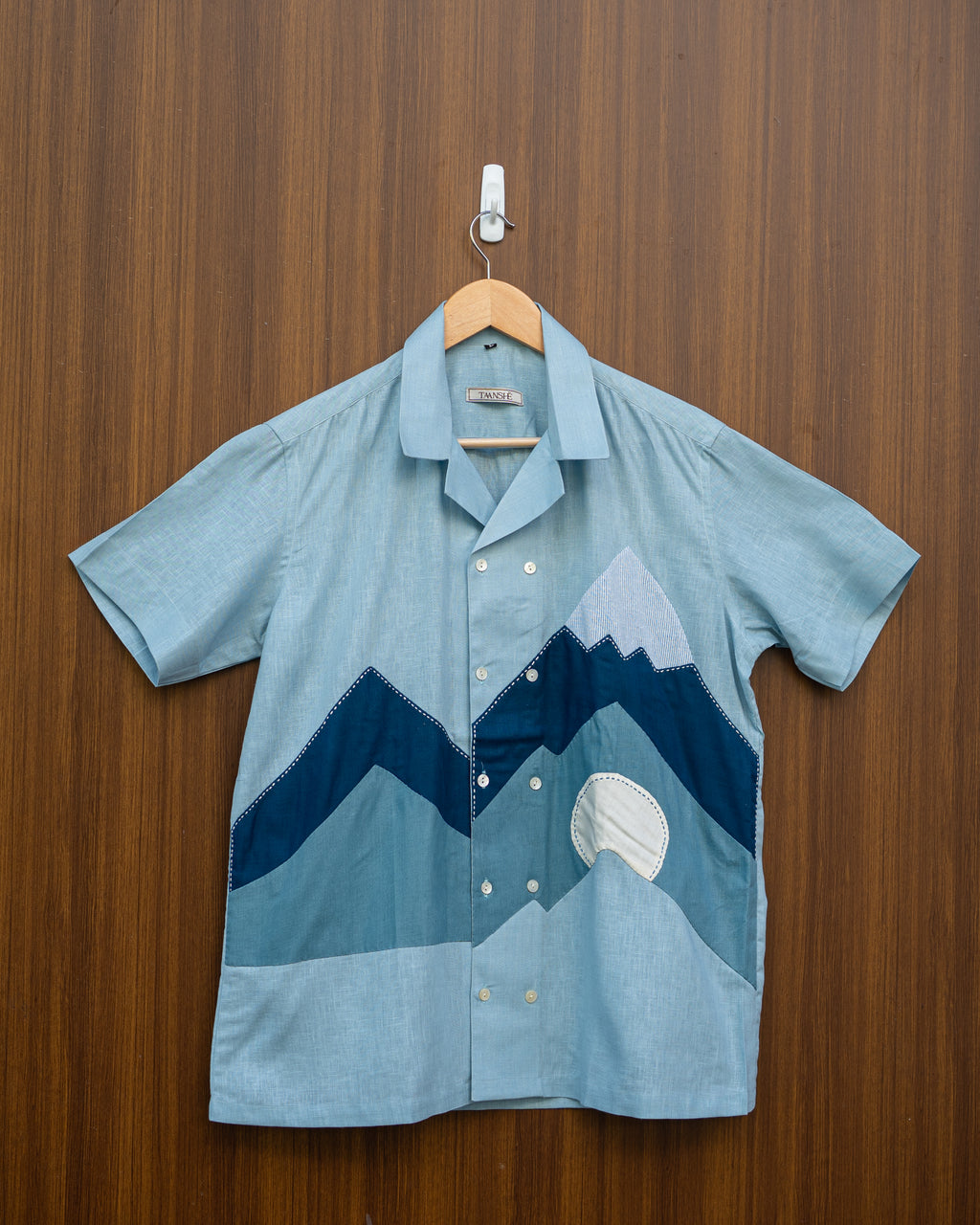 Blue patchwork shirt