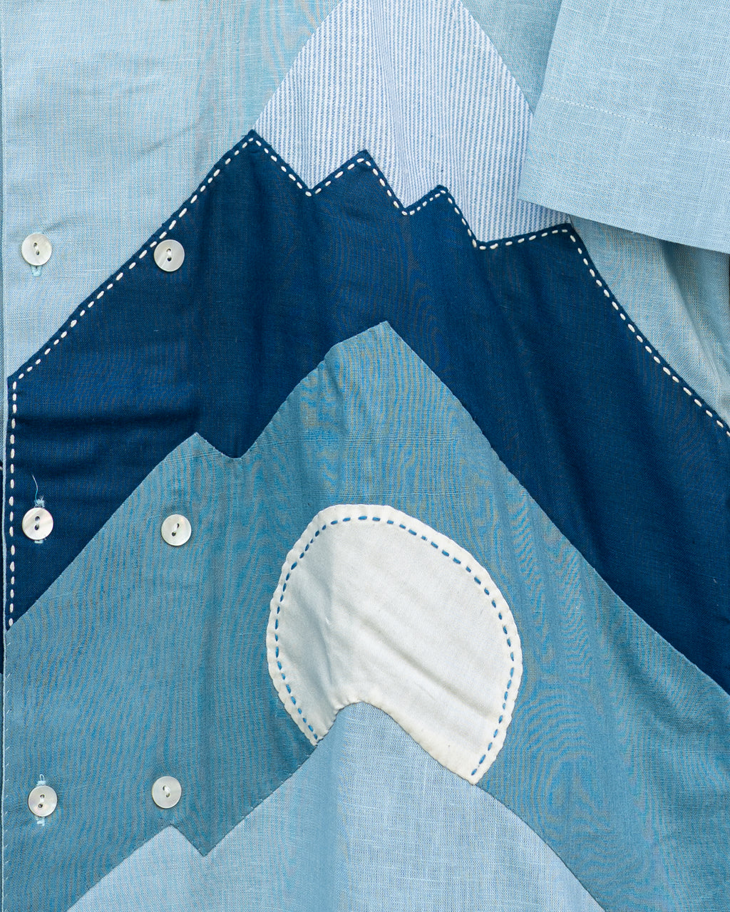 Blue patchwork shirt
