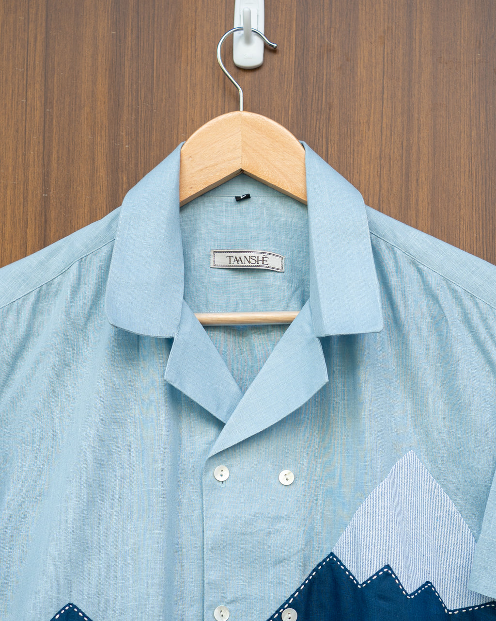 Blue patchwork shirt