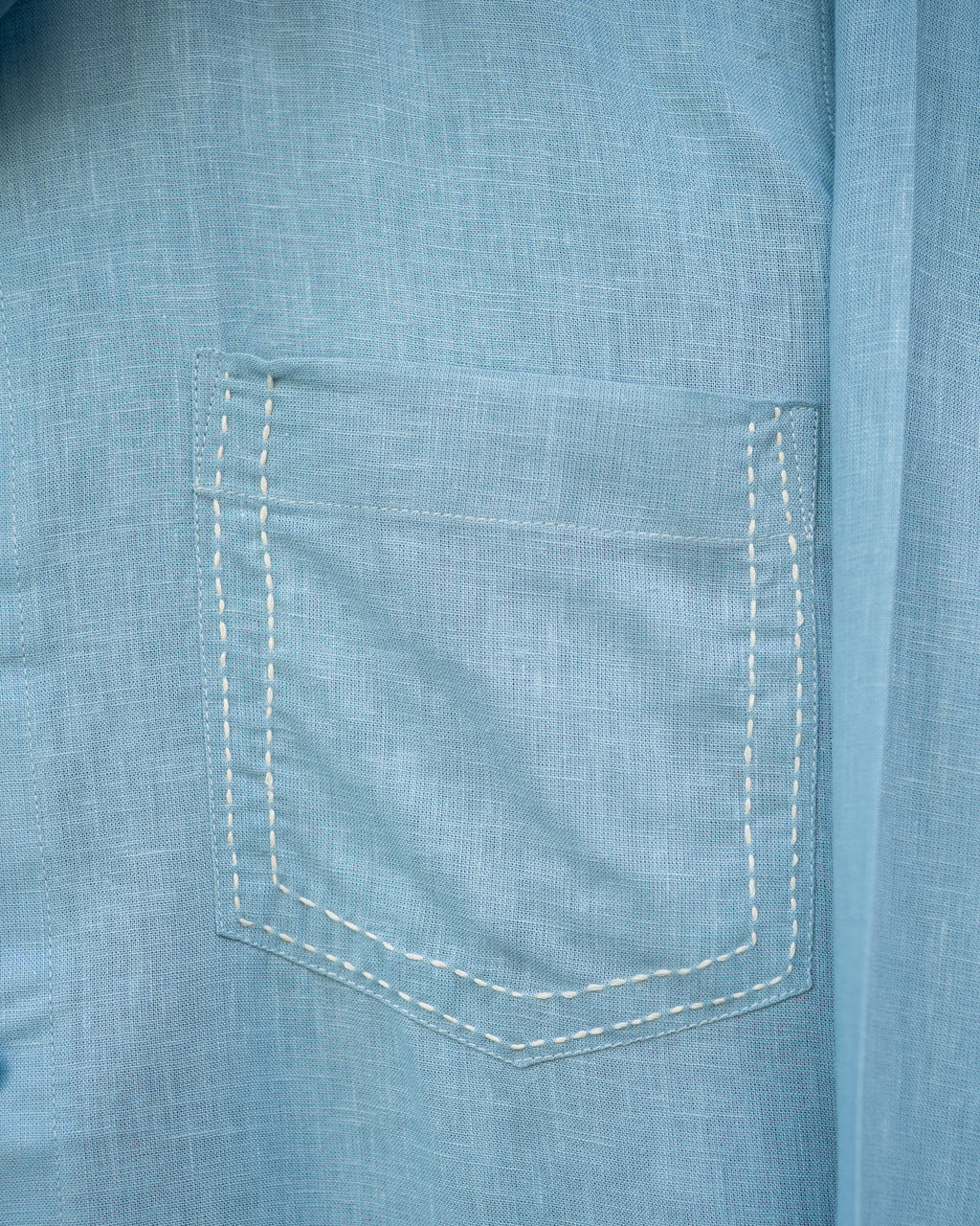 Sky blue running stitch shirt
