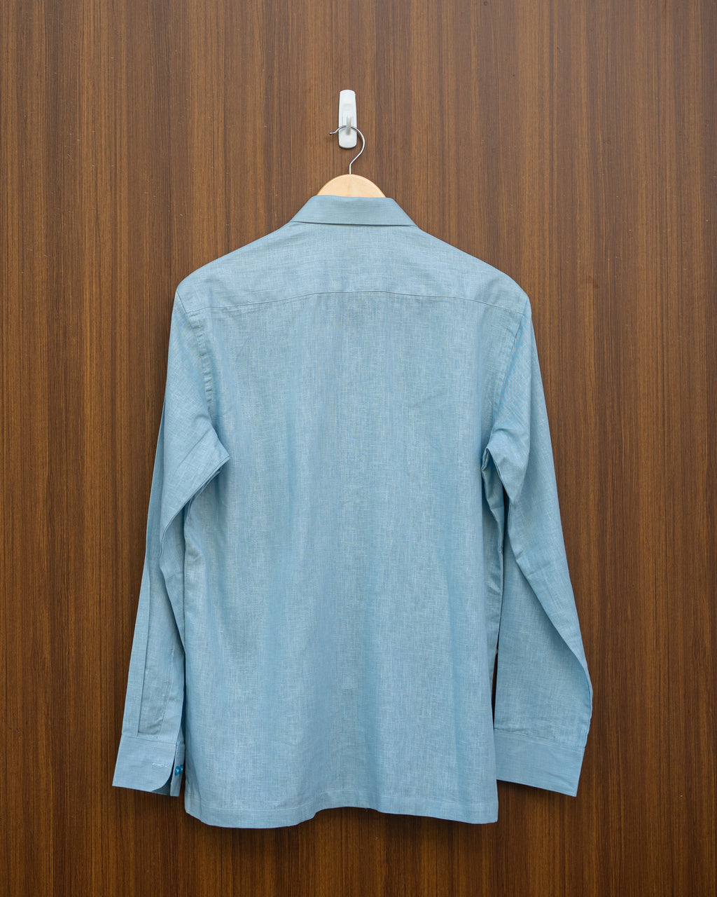Sky blue running stitch shirt
