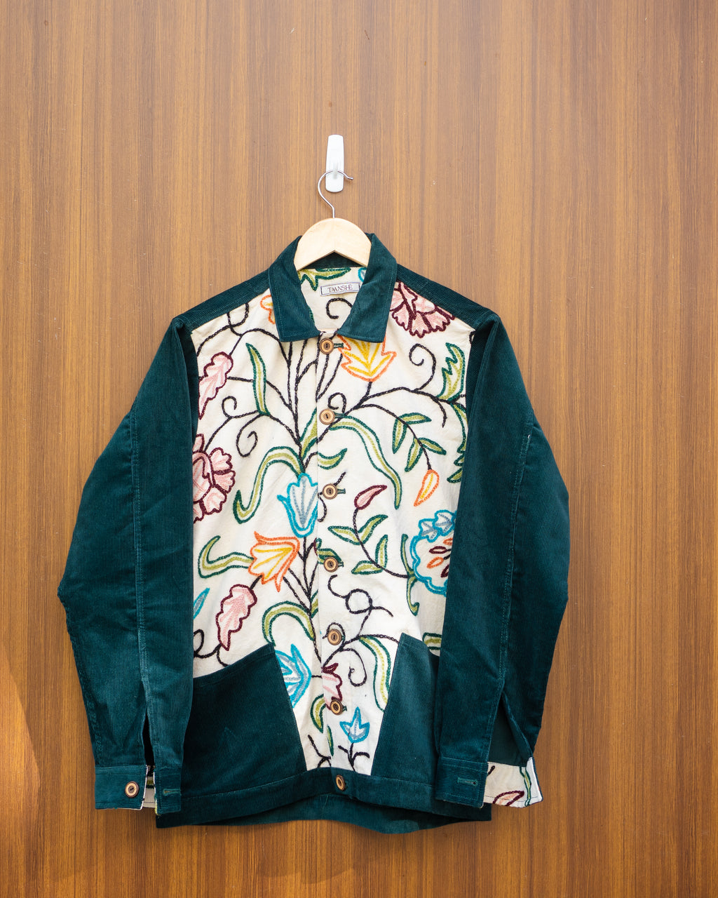 Green Floral Cord Shirt