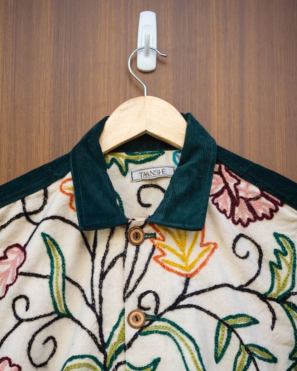 Green Floral Cord Shirt