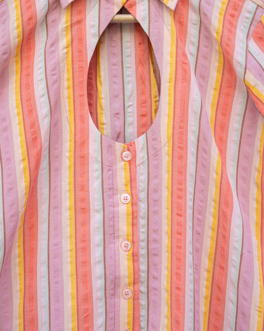 Striped Corset Back Shirt
