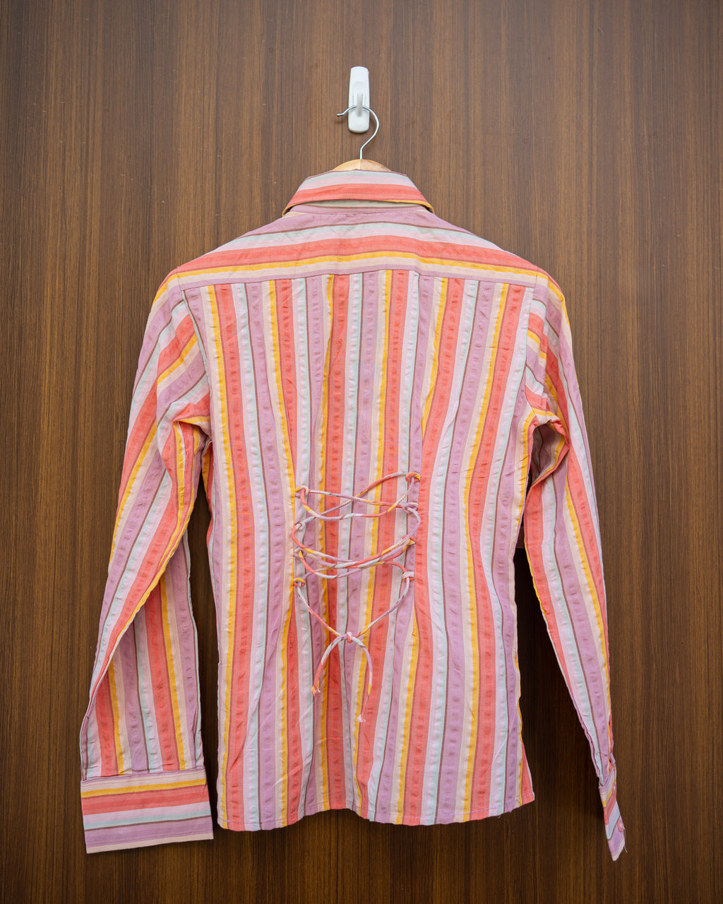 Striped Corset Back Shirt