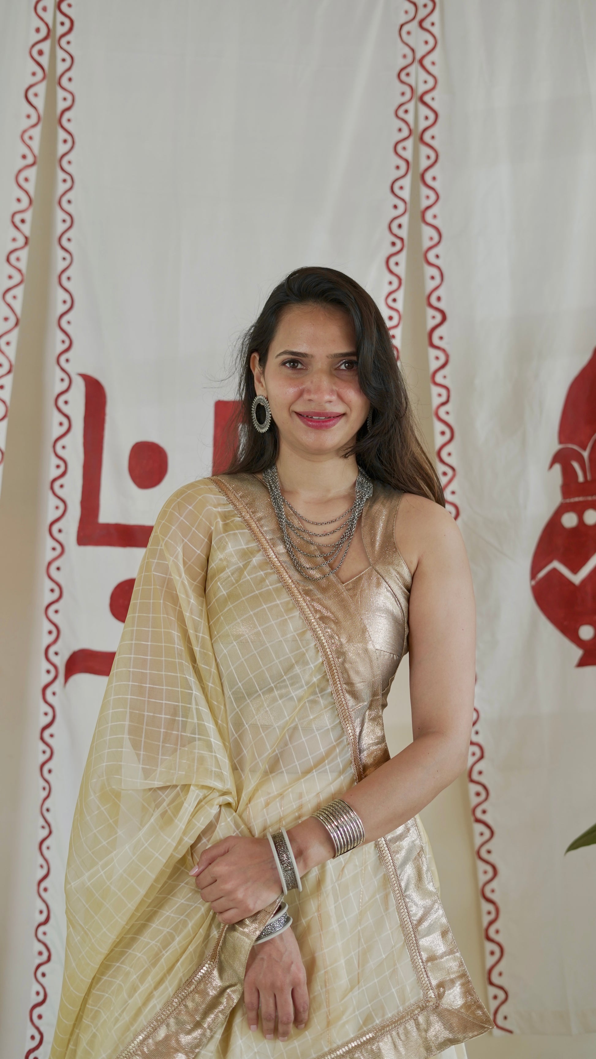 Golden ivory lehenga set