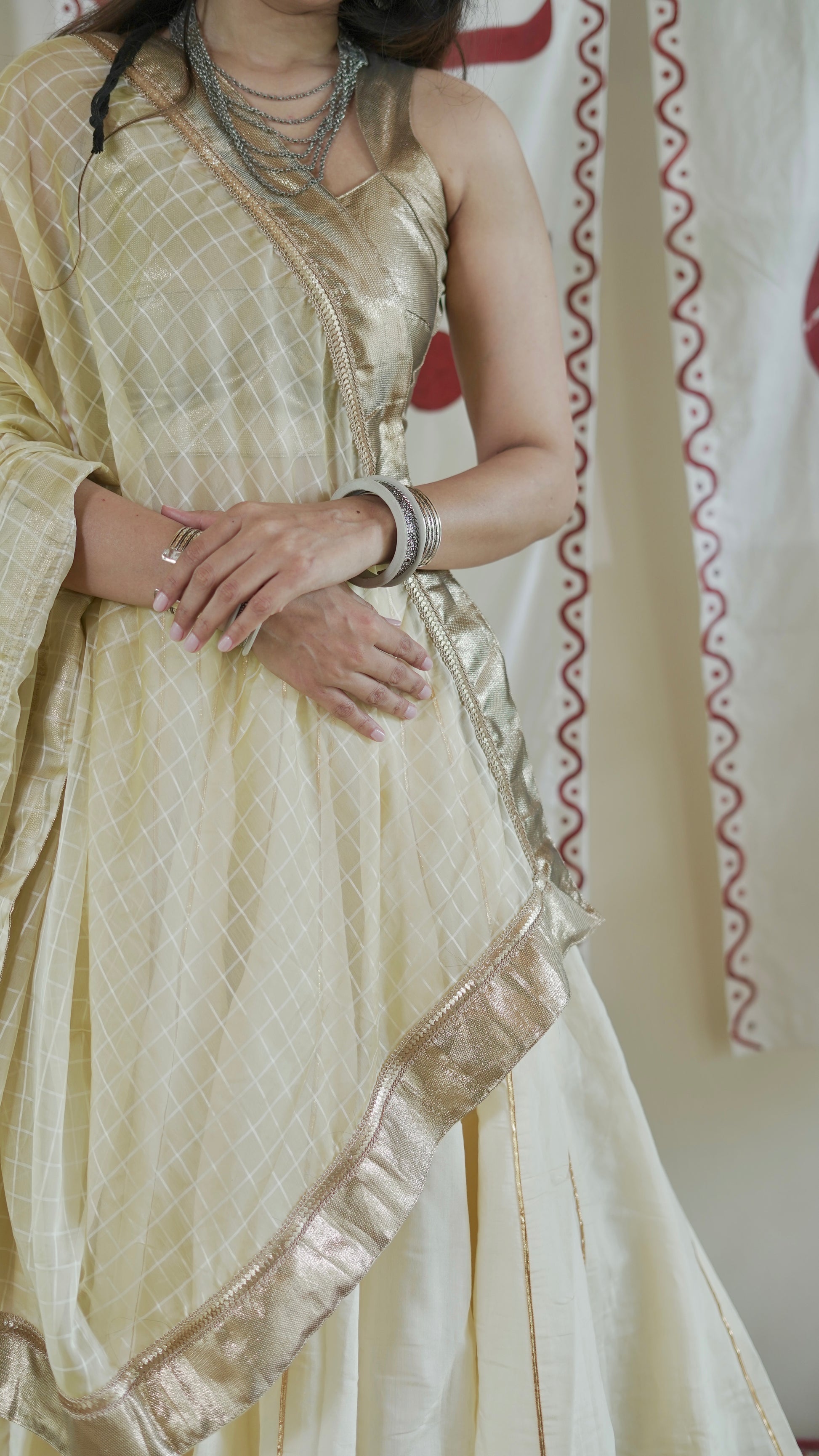 Golden ivory lehenga set