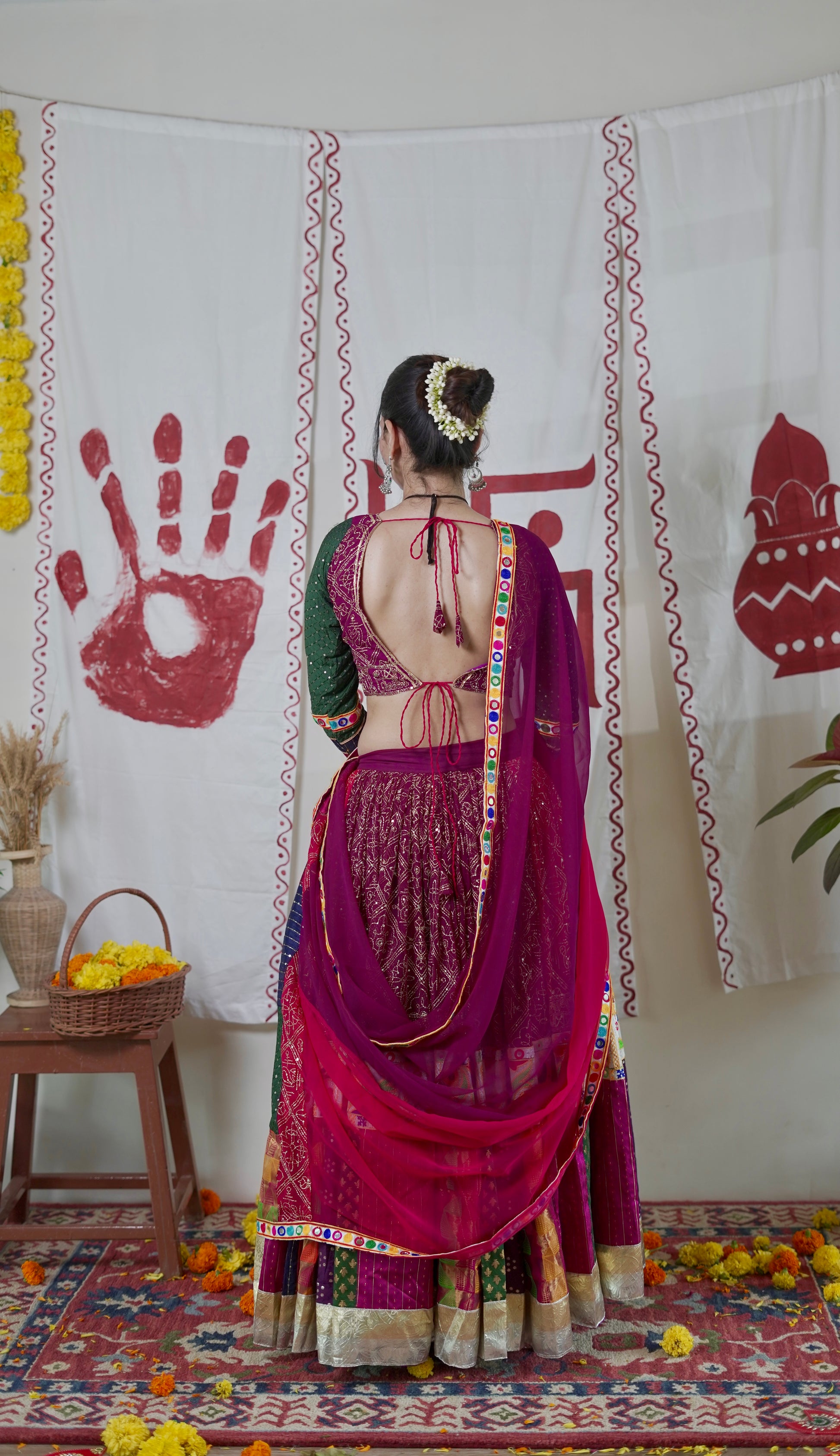 Vintage Multicolour Patchwork Lehenga Set