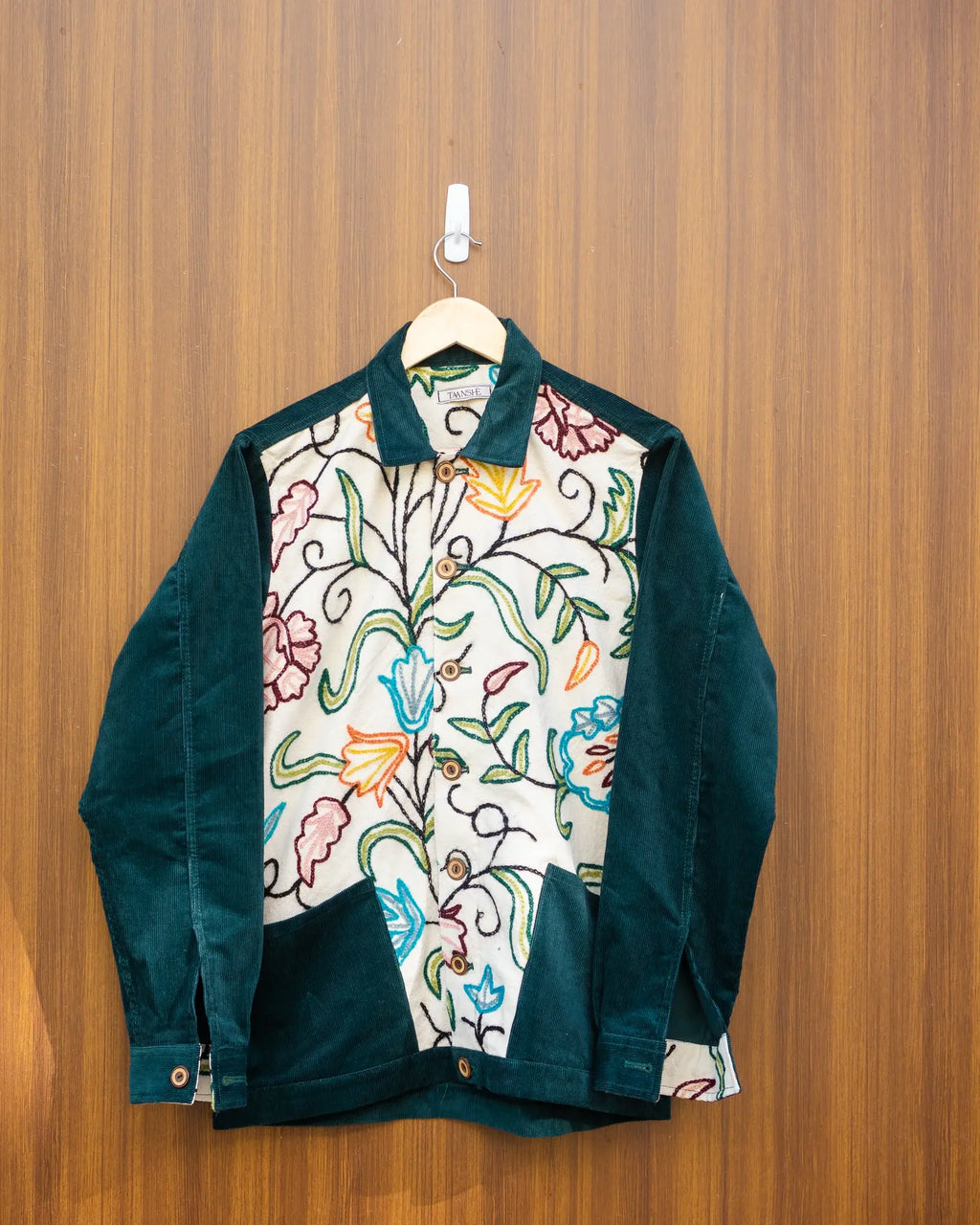Green Floral Cord Shirt