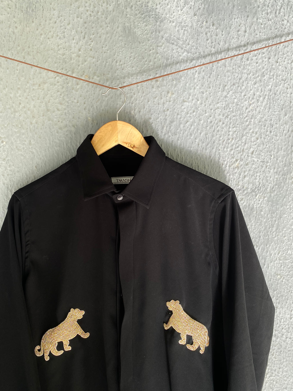 Black Tiger Embellished Shirt