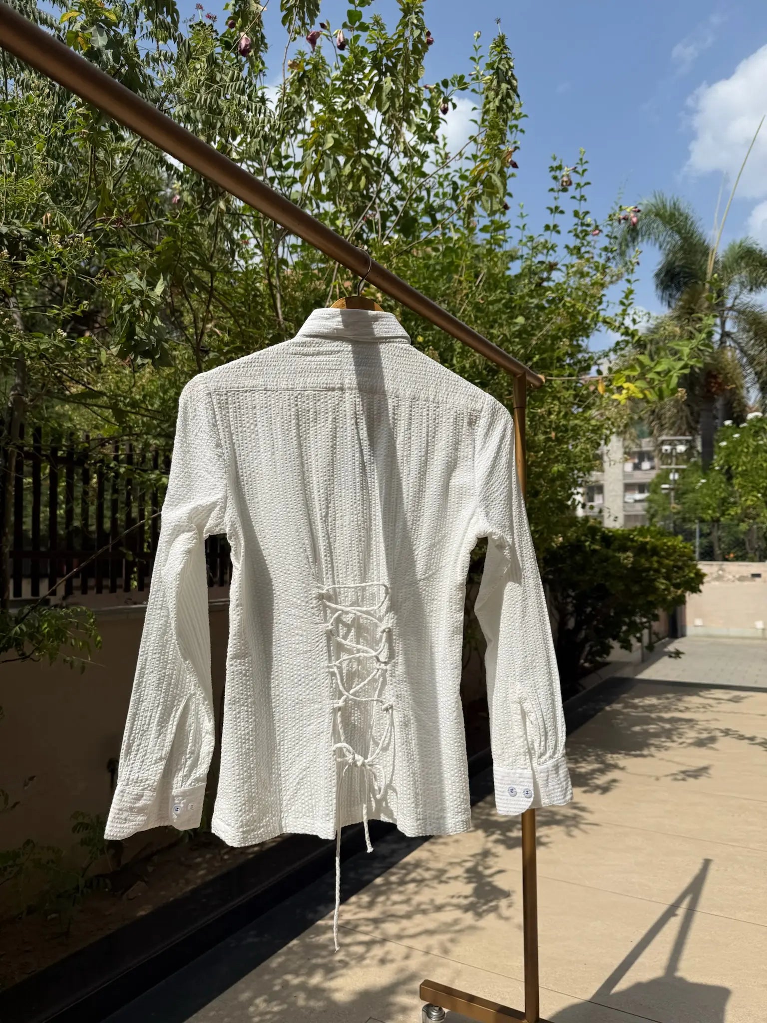 Ivory keyhole shirt