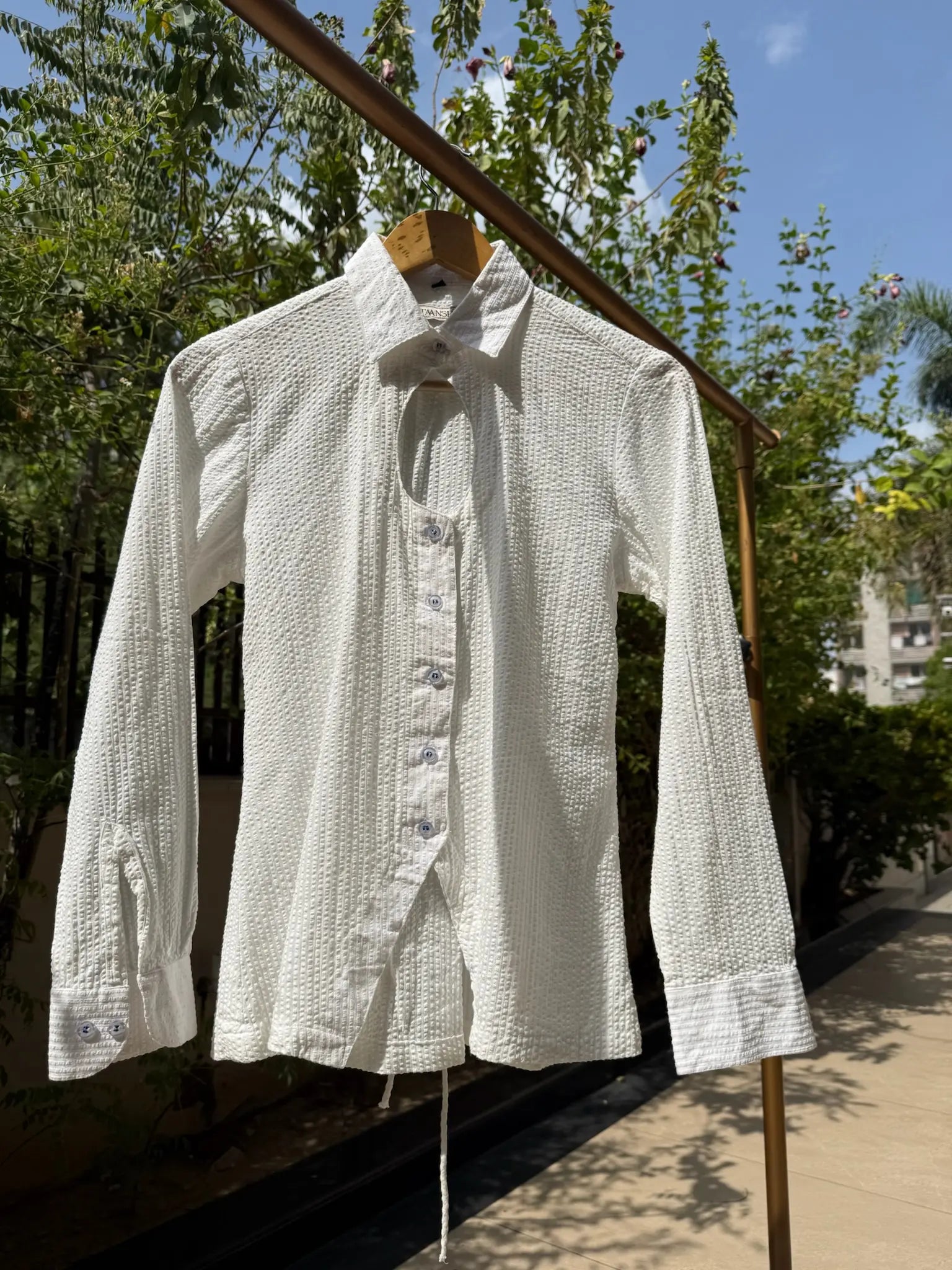 Ivory keyhole shirt