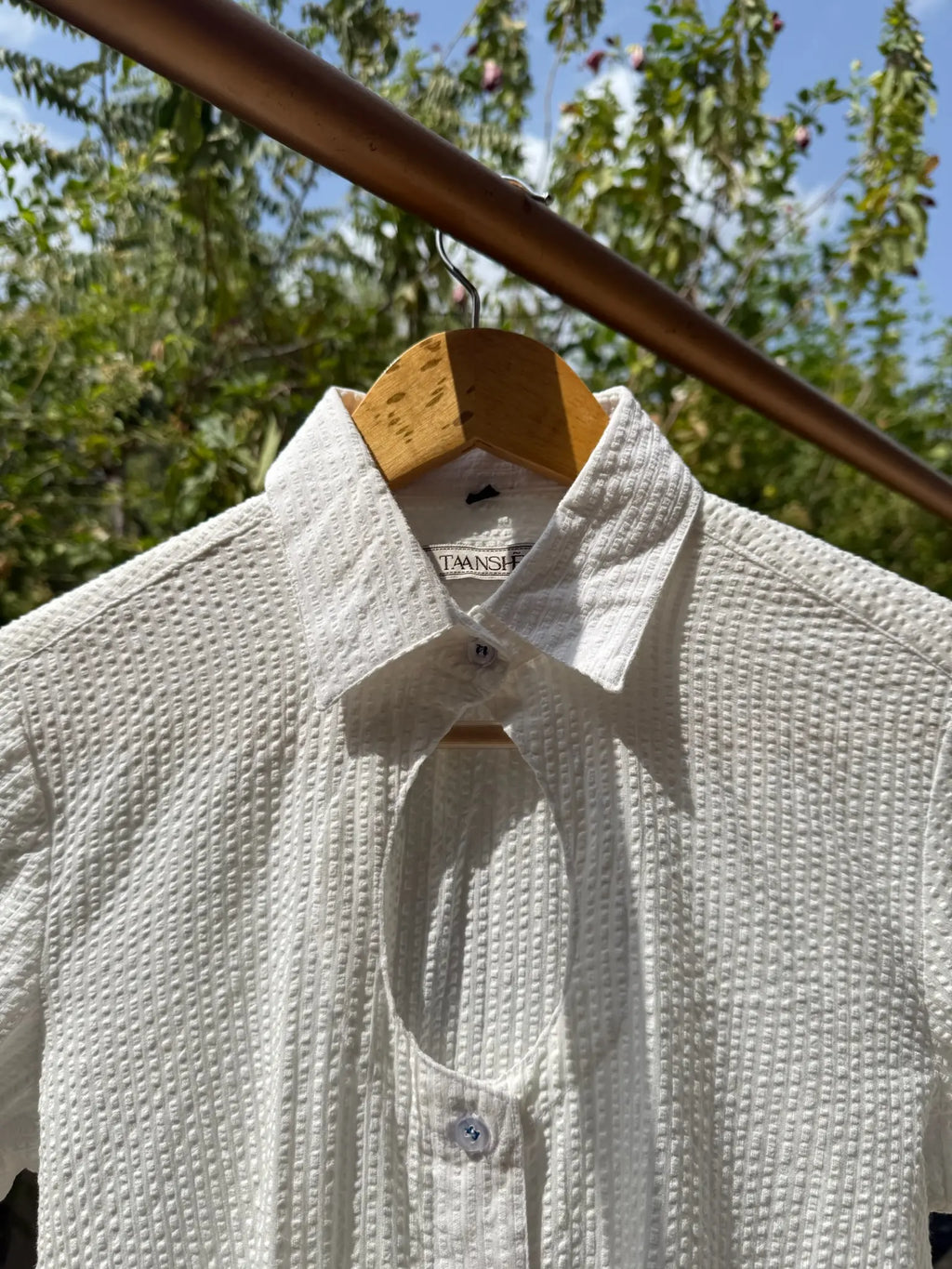 Ivory keyhole shirt