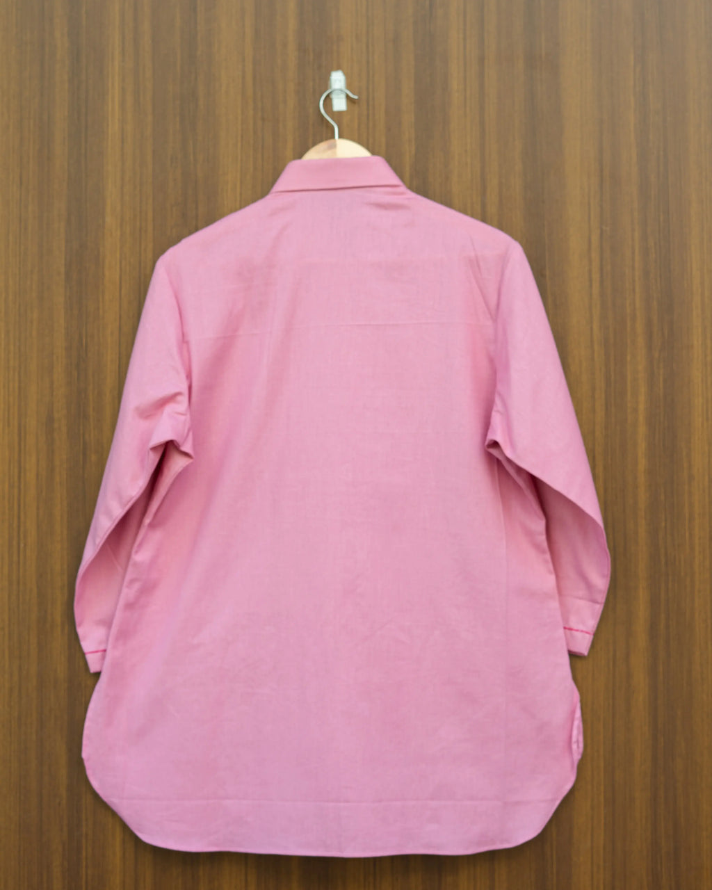 Pink Flower Embroidered Shirt