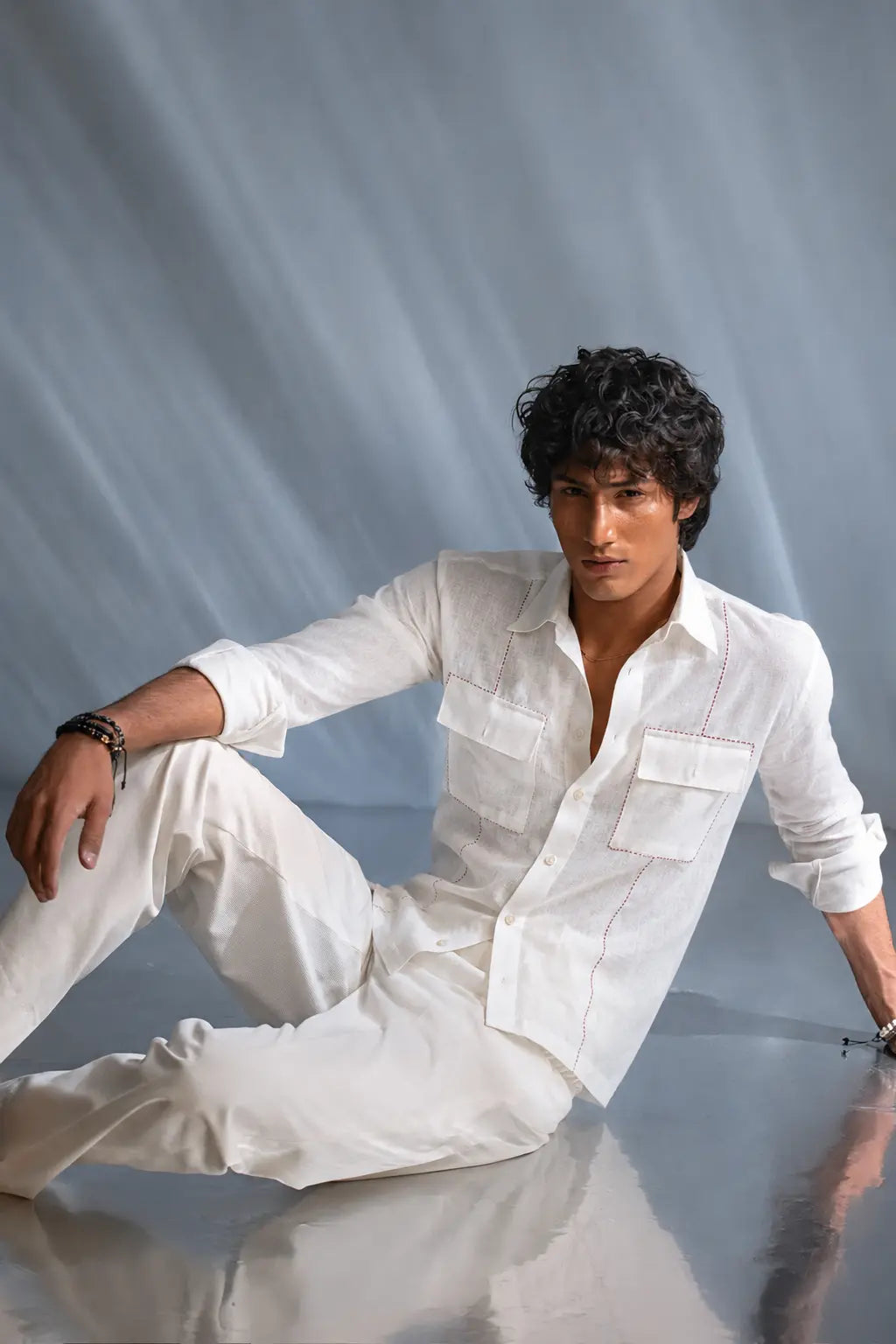 White Flap Pocket Shirt