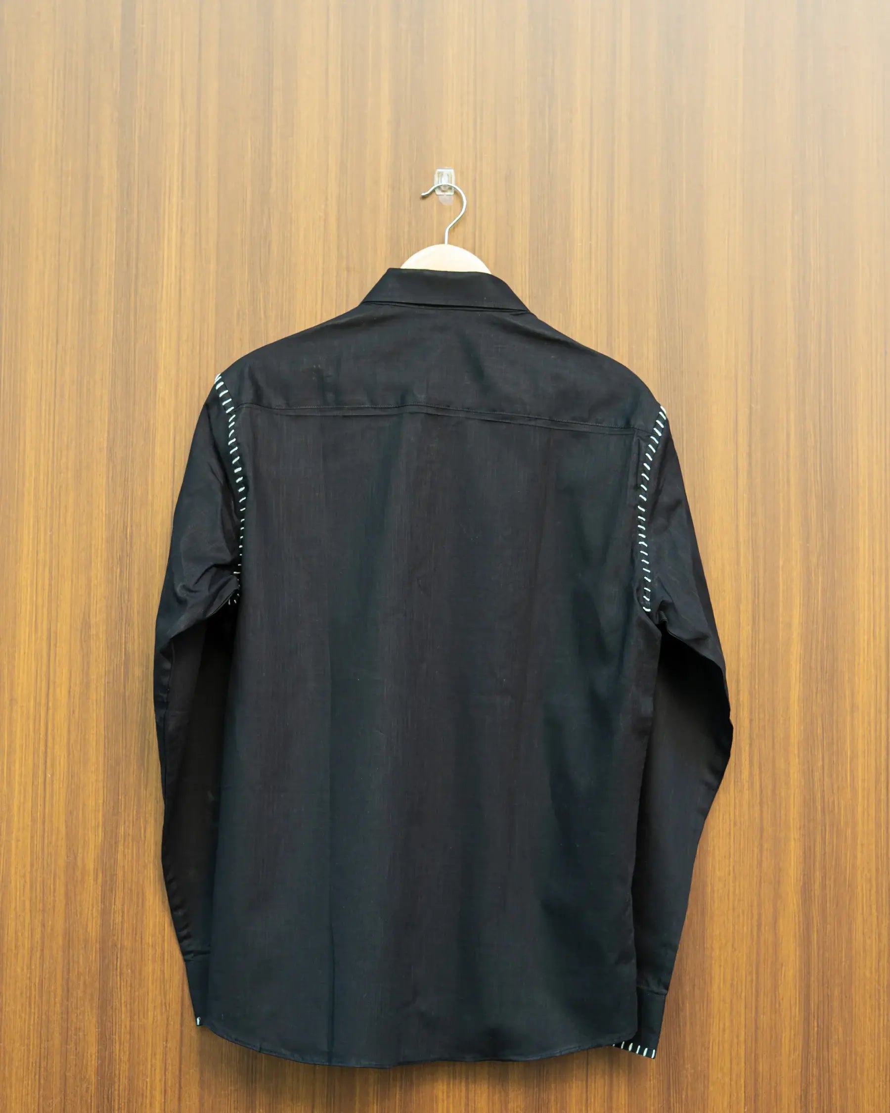 White Stitch Black Shirt