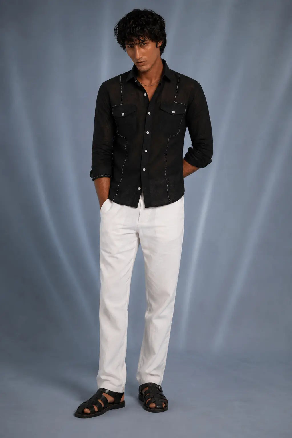 Black Flap Pocket Shirt
