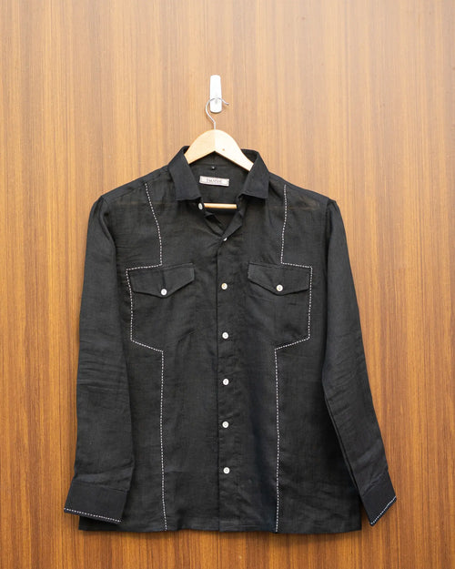 Black Flap Pocket Shirt
