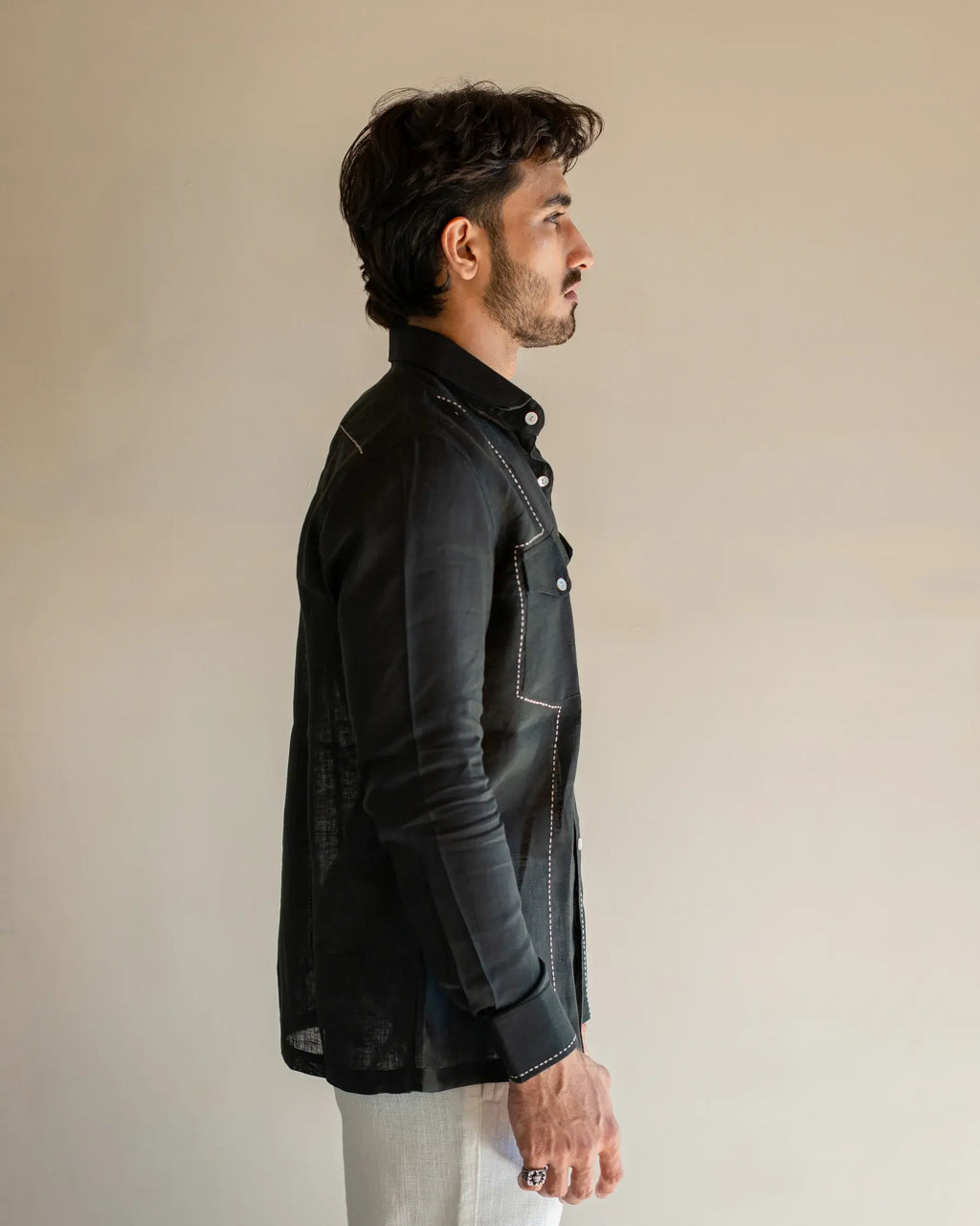 Black Flap Pocket Shirt