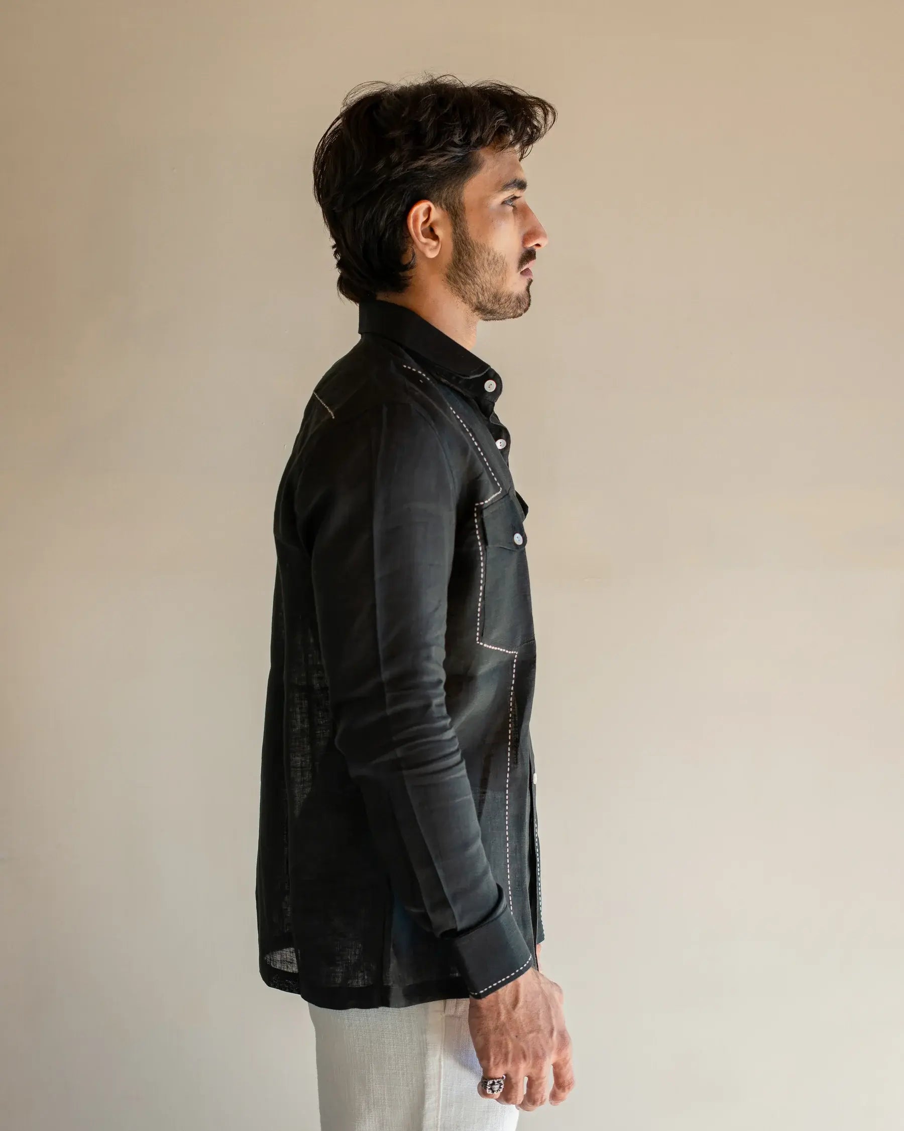Black Flap Pocket Shirt