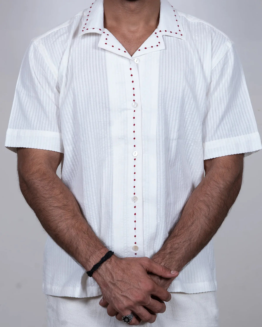 White french knot shirt